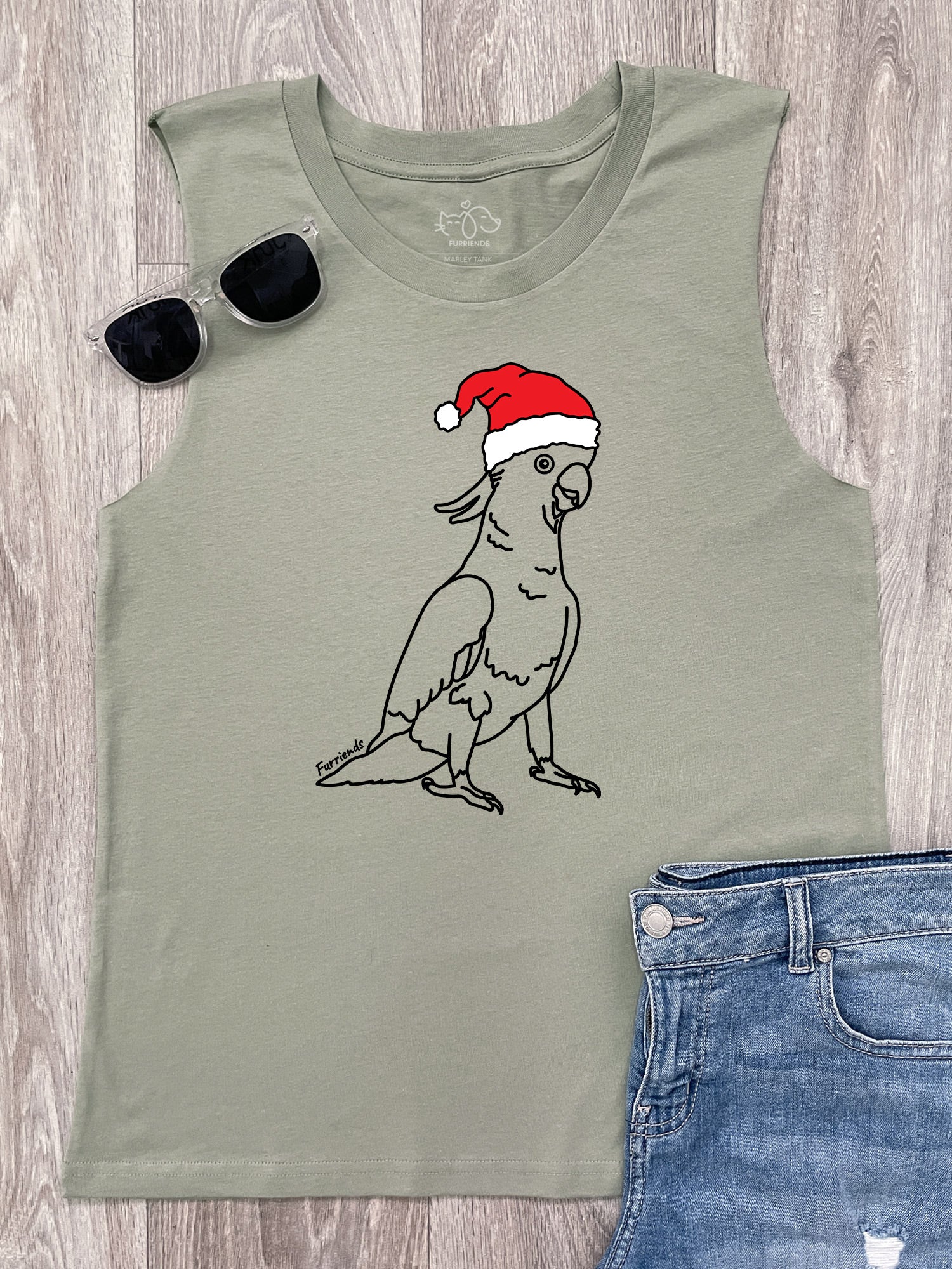 Sulphur-Crested Cockatoo Christmas Edition Marley Tank - Image 2