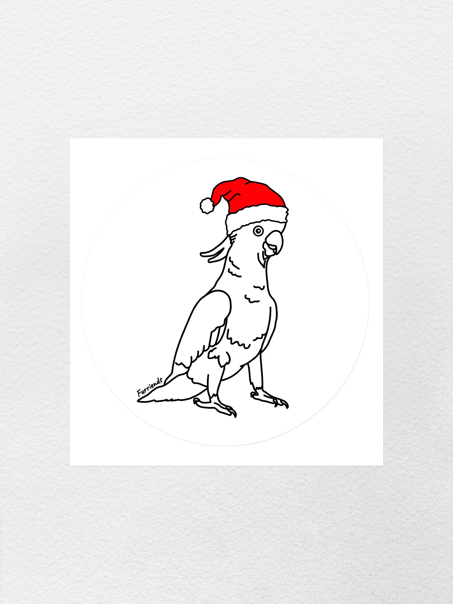 Sulphur-Crested Cockatoo Christmas Edition Sticker - Image 3