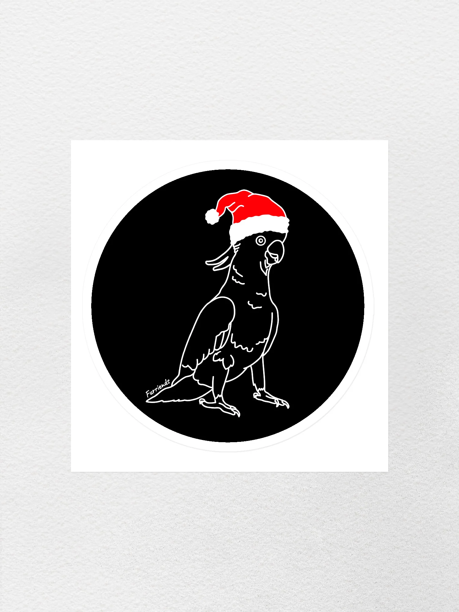 Sulphur-Crested Cockatoo Christmas Edition Sticker - Image 4