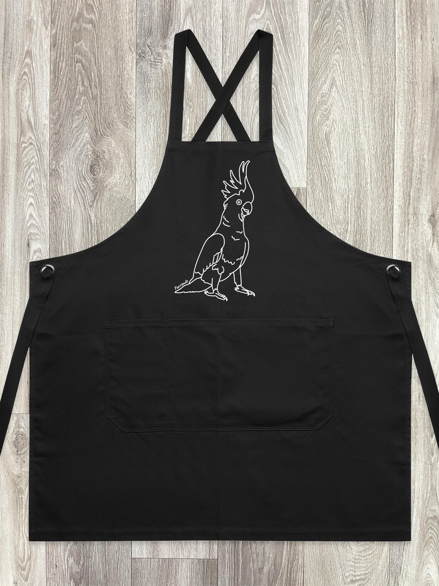 Sulphur-Crested Cockatoo Jarrah Crossback Apron - Image 2