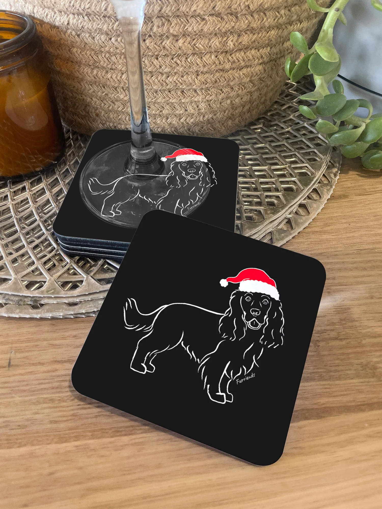 Cocker Spaniel Christmas Edition Coaster - Image 2