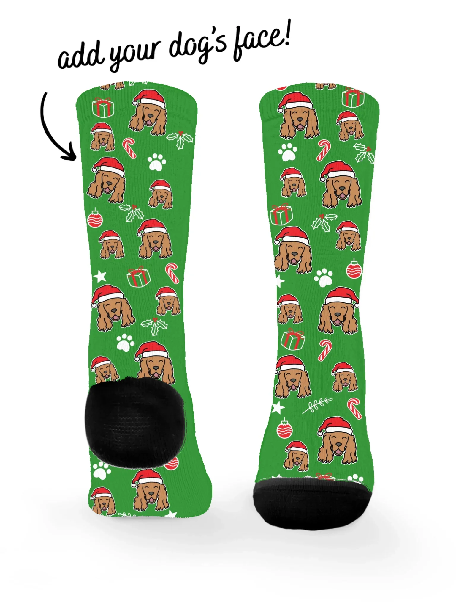 Cocker Spaniel ColourPop Christmas Edition Customisable Socks - Image 3