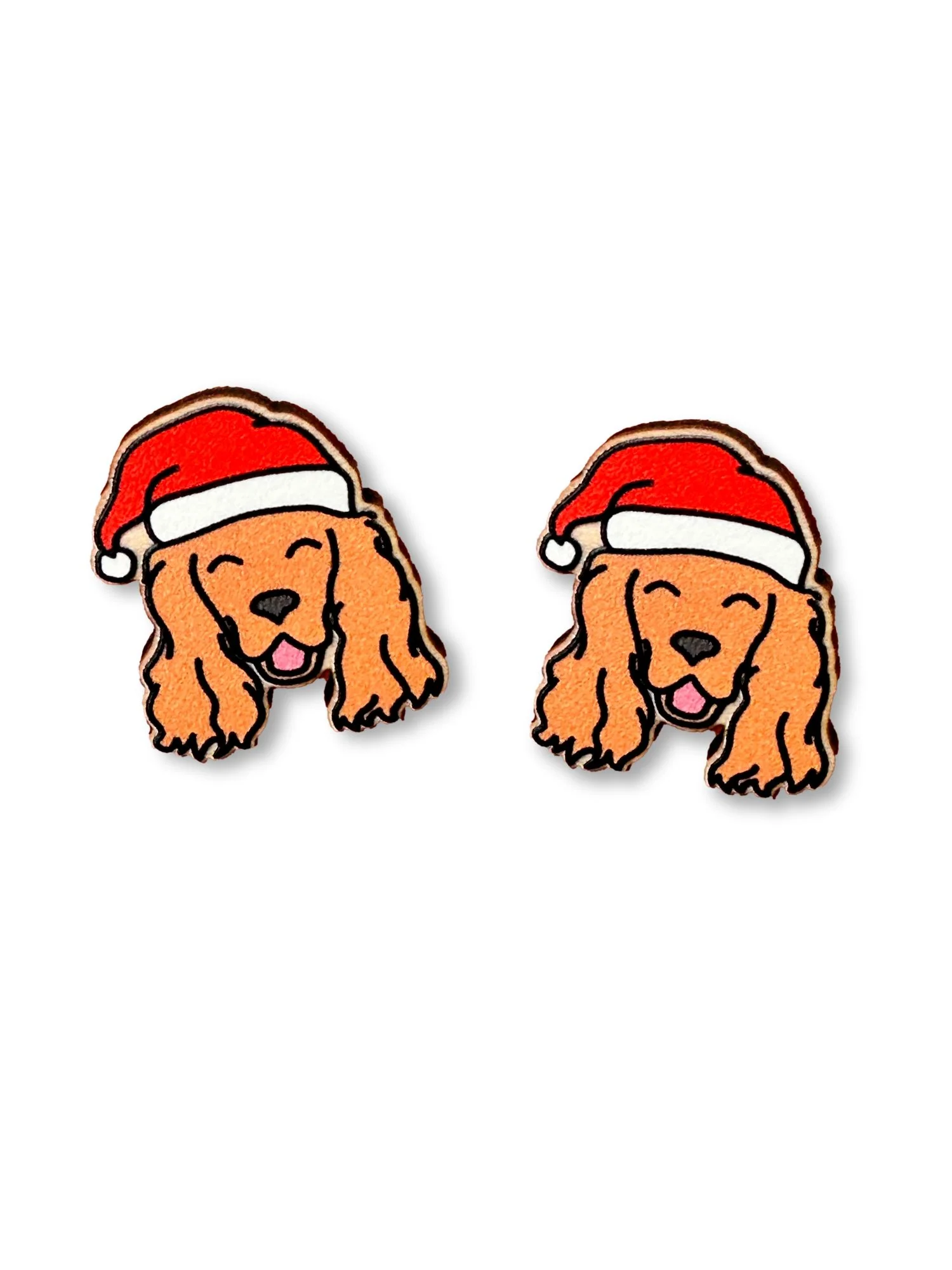 Cocker Spaniel Christmas Edition ColourPop Stud Earrings - Image 3