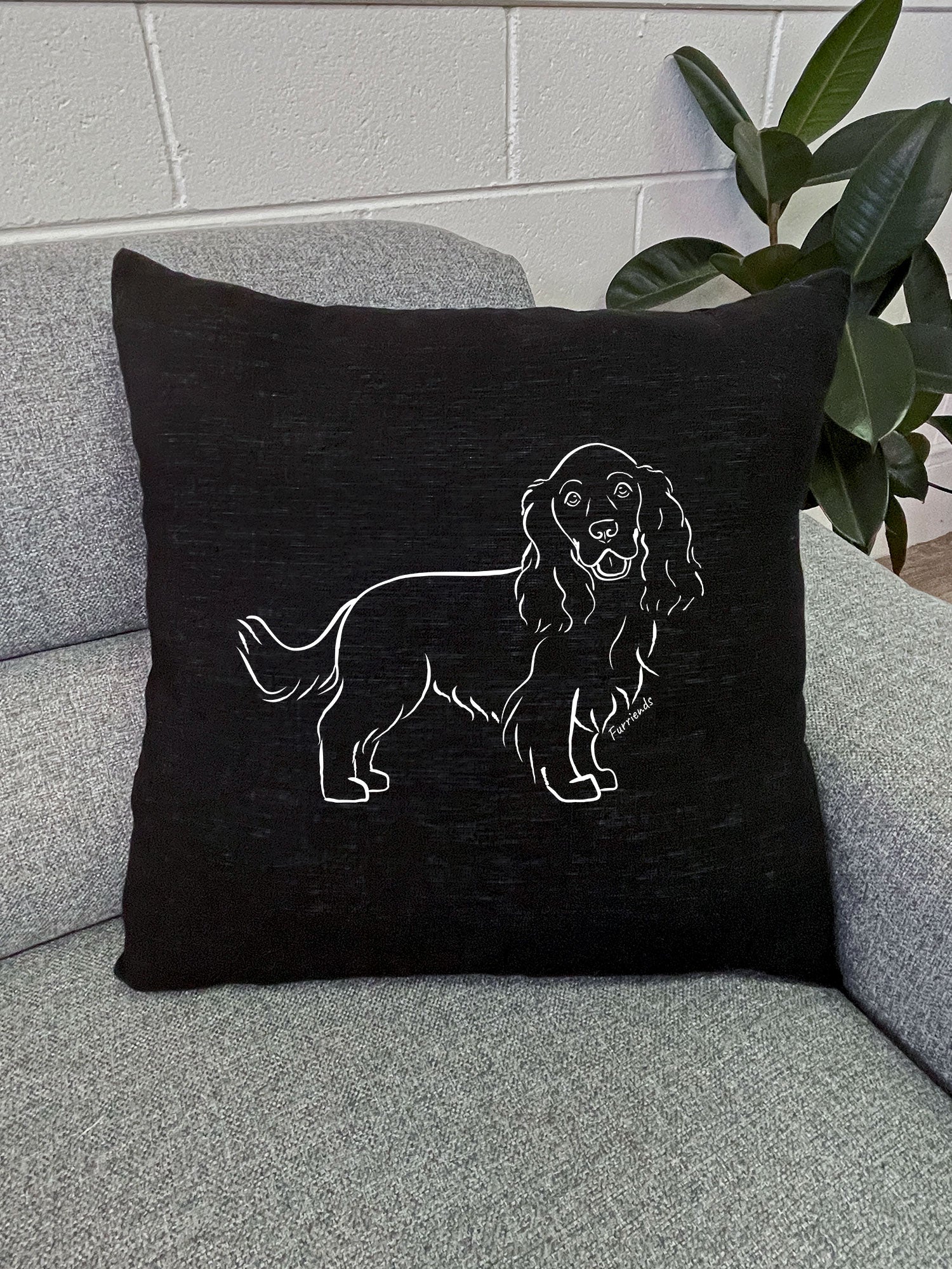 Cocker Spaniel Linen Cushion Cover - Image 2