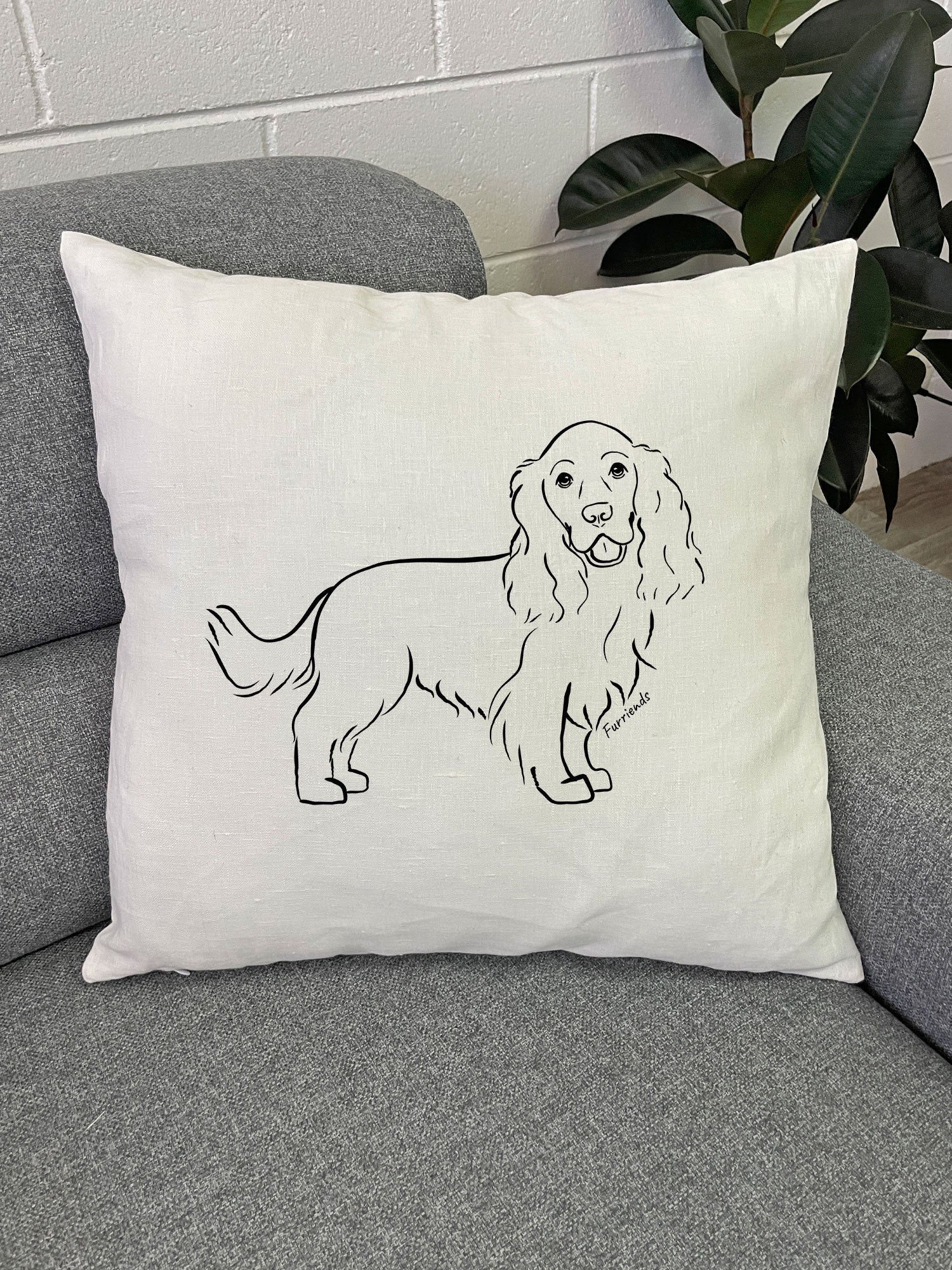 Cocker Spaniel Linen Cushion Cover - Image 6