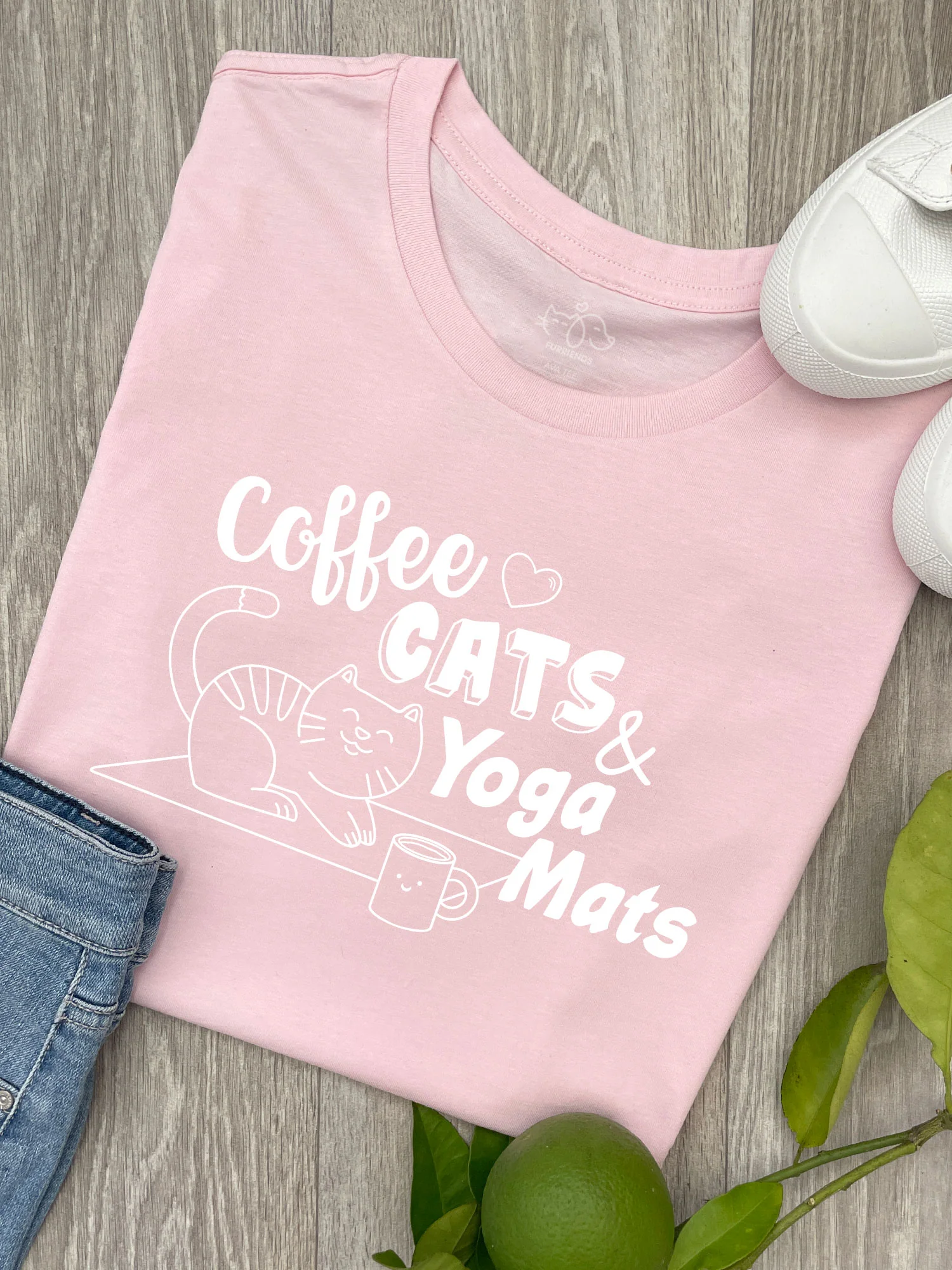 Coffee, Cats & Yoga Mats Ava Women's Regular Fit Tee - Image 3
