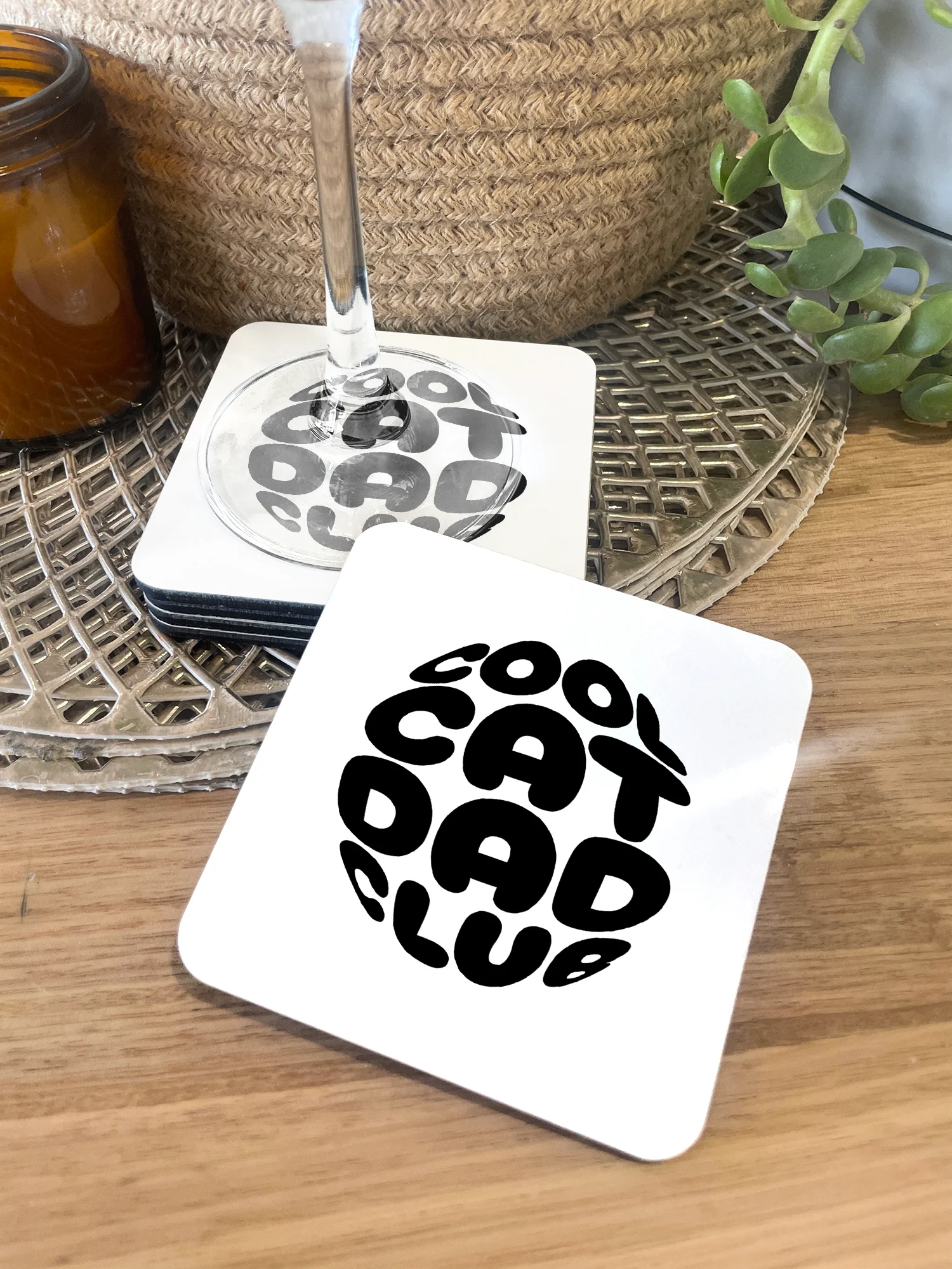 Cool Cat Dad Club Orb Coaster