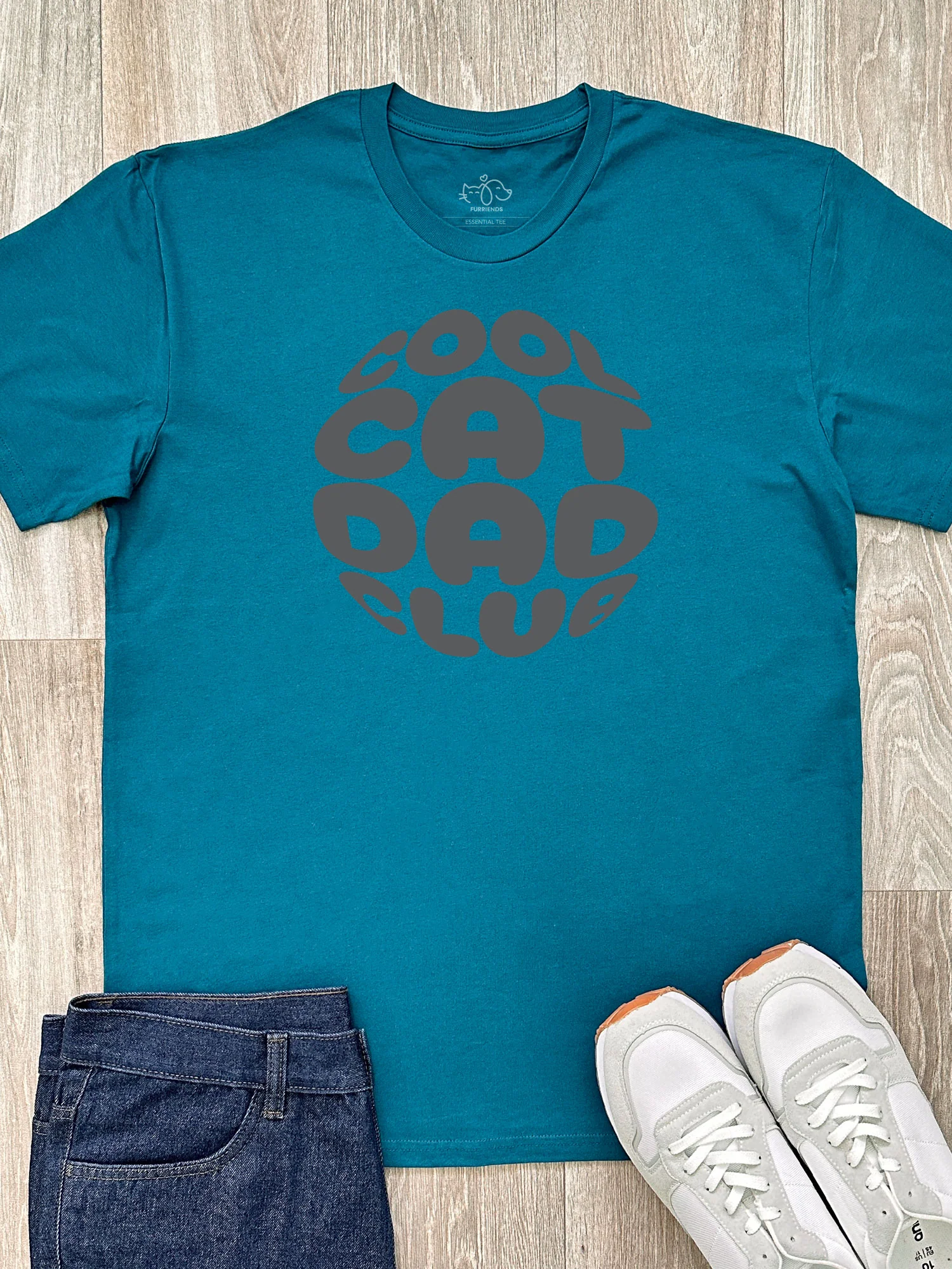 Cool Cat Dad Club Orb Essential Unisex Tee - Image 3