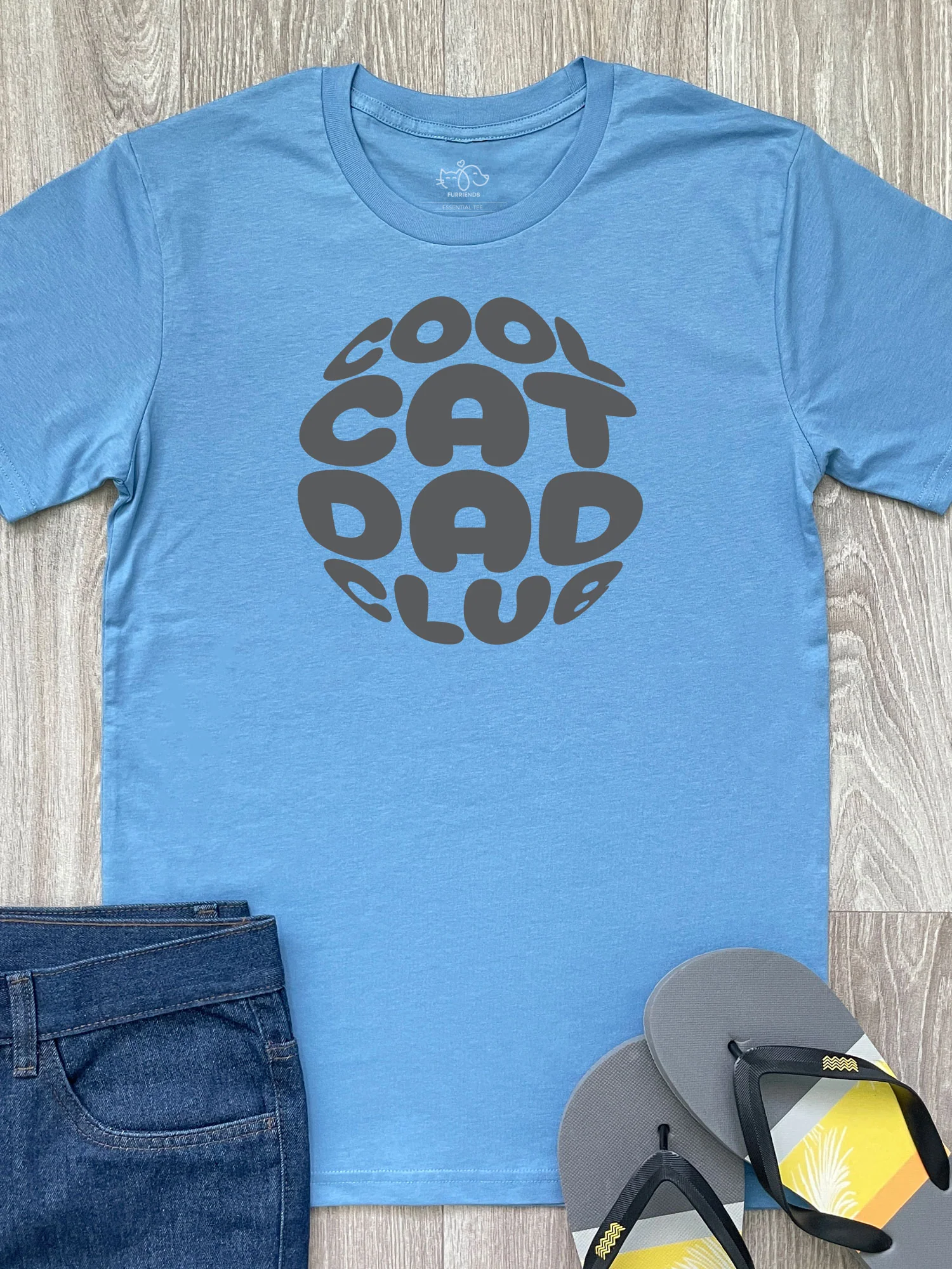 Cool Cat Dad Club Orb Essential Unisex Tee - Image 5