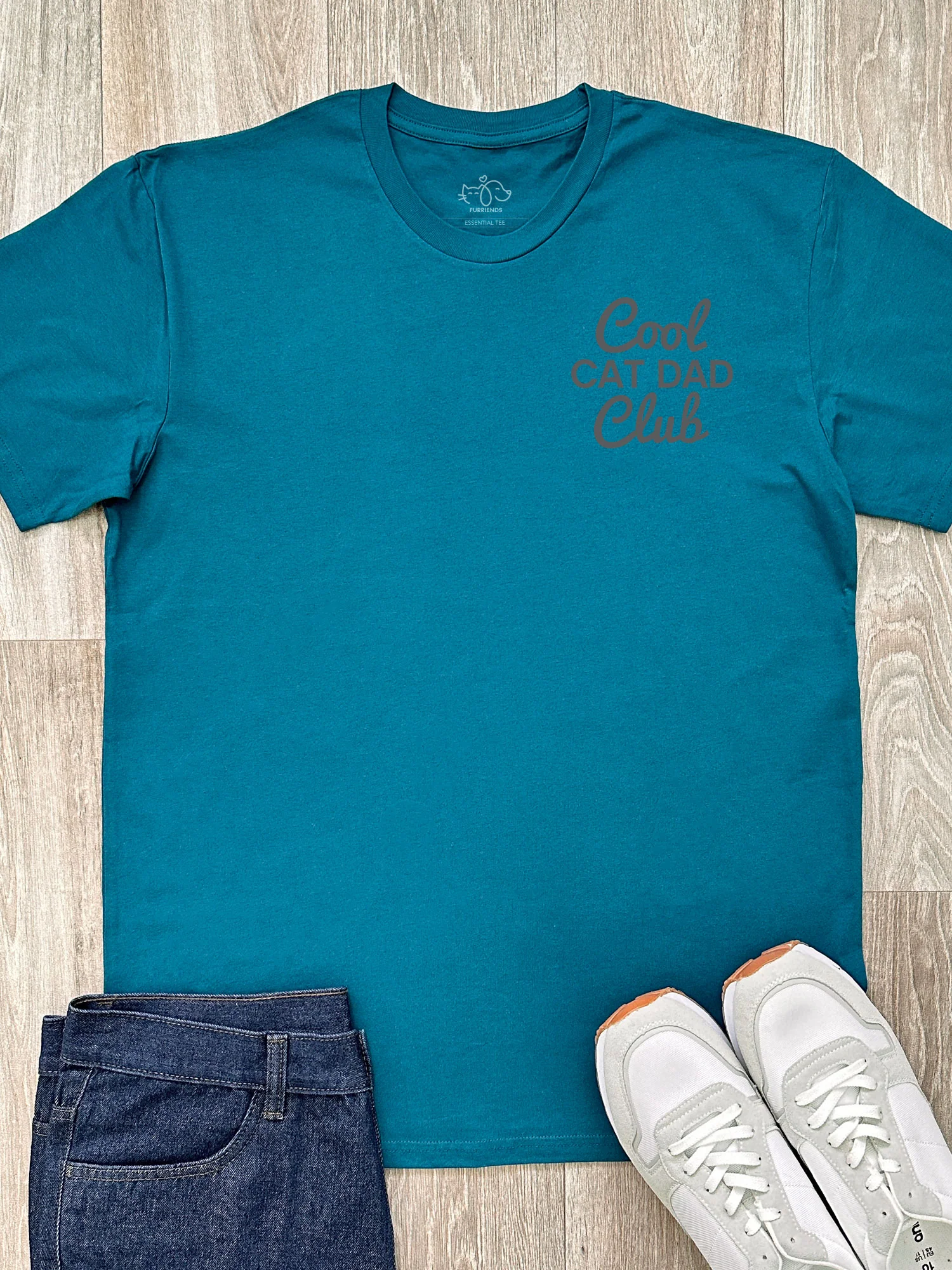 Cool Cat Dad Club Signature Script Essential Tee - Image 3
