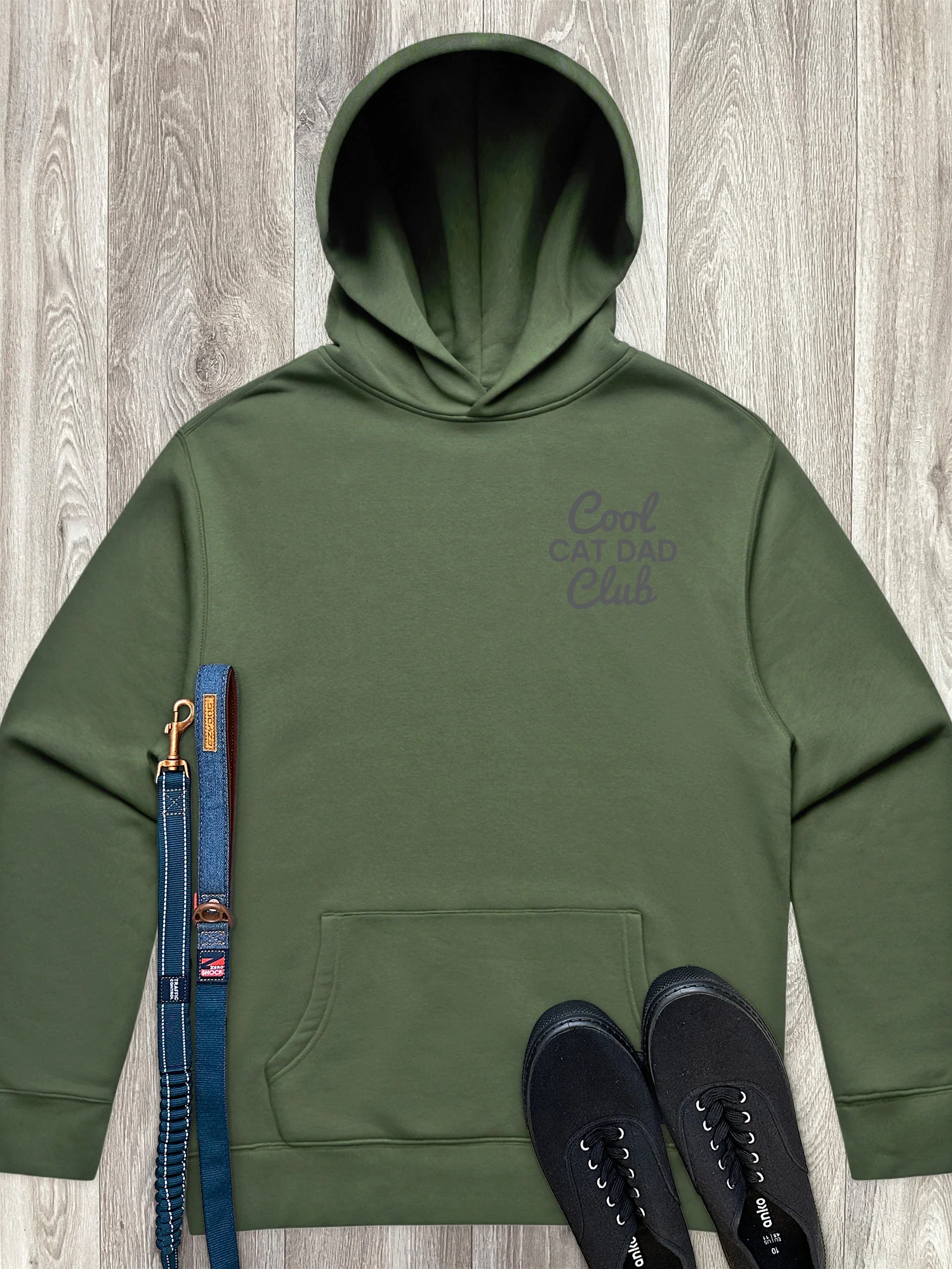 Cool Cat Dad Club Signature Script Men's Comfort Hood - Image 3