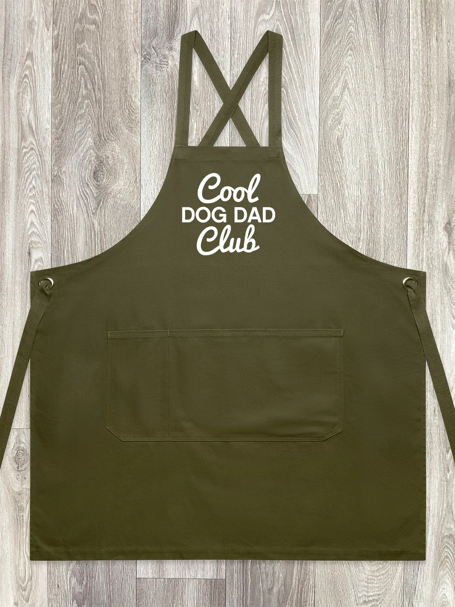 Cool Dog Dad Club Signature Script Jarrah Crossback Apron - Image 2