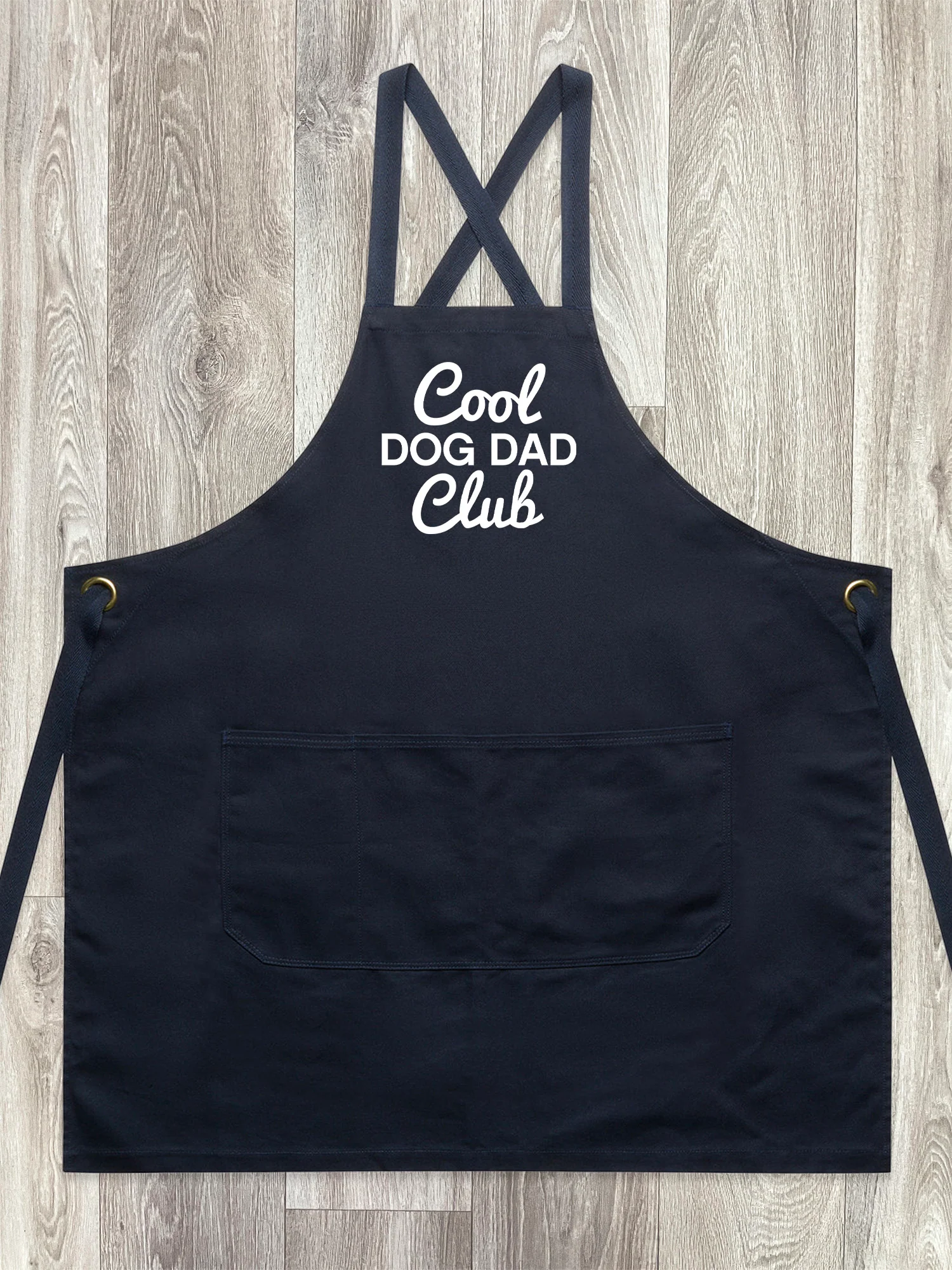 Cool Dog Dad Club Signature Script Jarrah Crossback Apron - Image 3