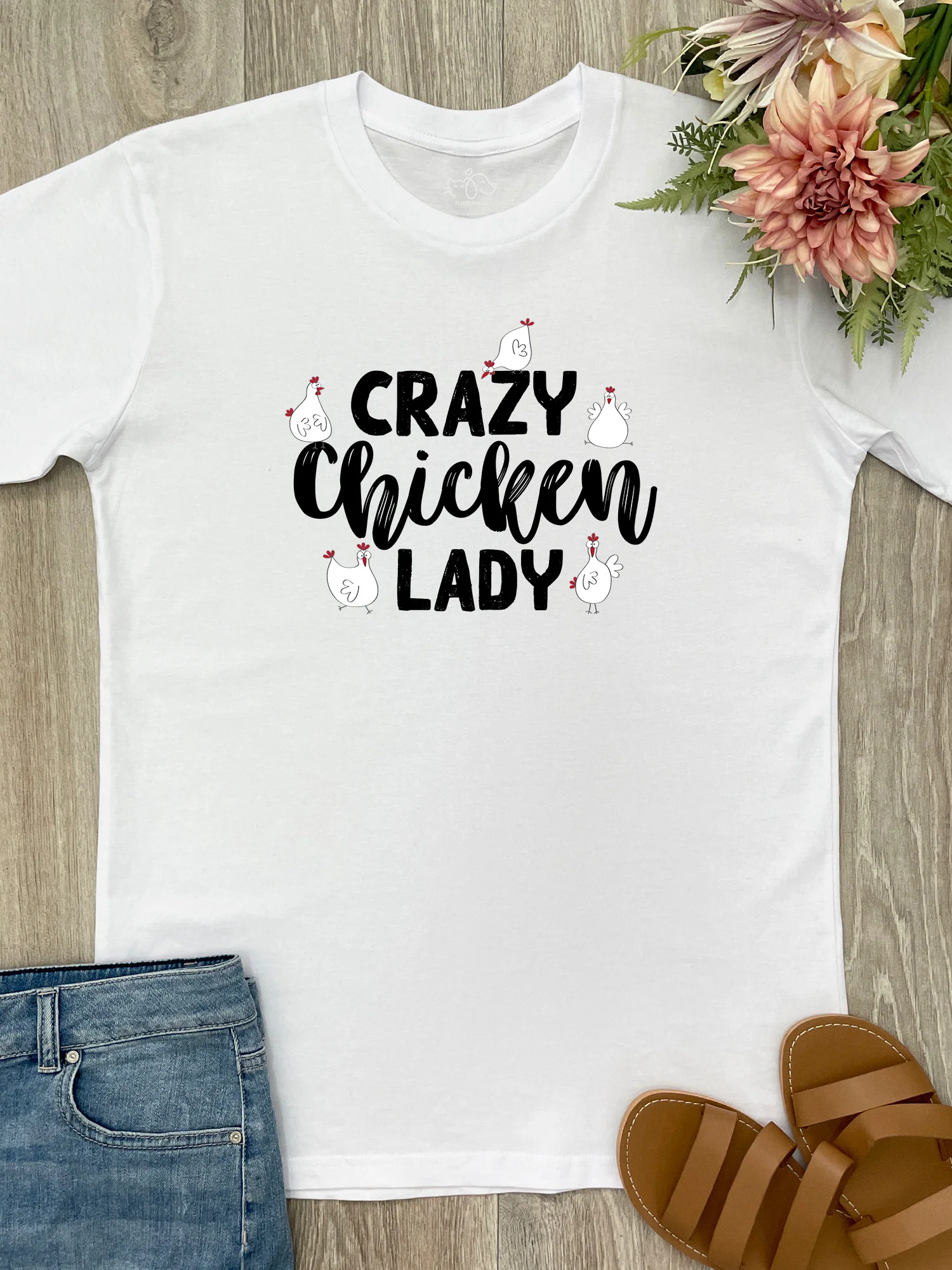 Crazy Chicken Lady Essential Unisex Tee - Image 4