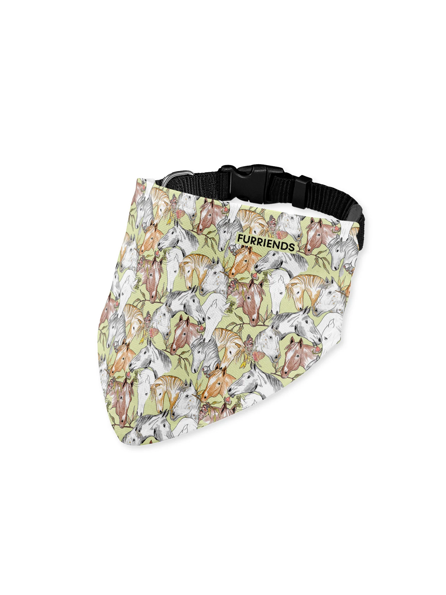 Curious Creatures Horse Lover Reversible & Customisable Dog Bandana With Collar - Image 3