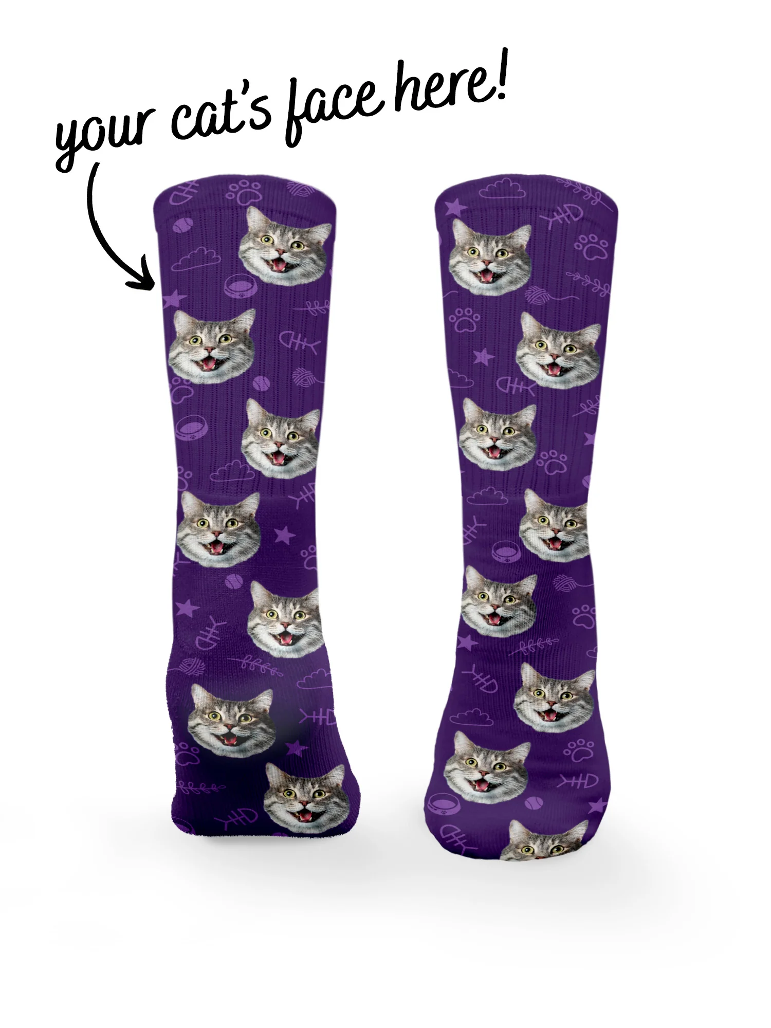 Custom Cat Face Crew Socks - Image 22