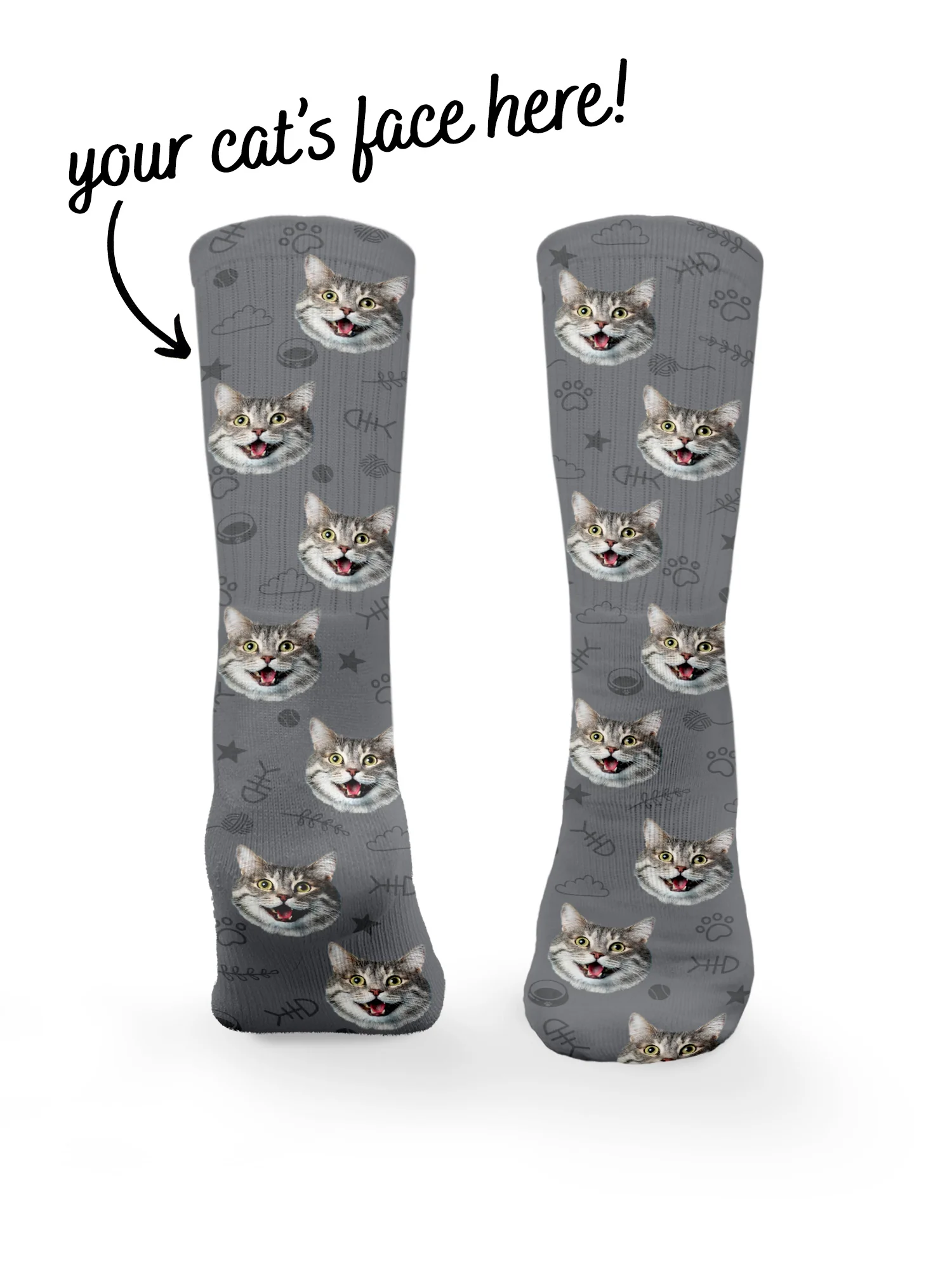 Custom Cat Face Crew Socks - Image 24