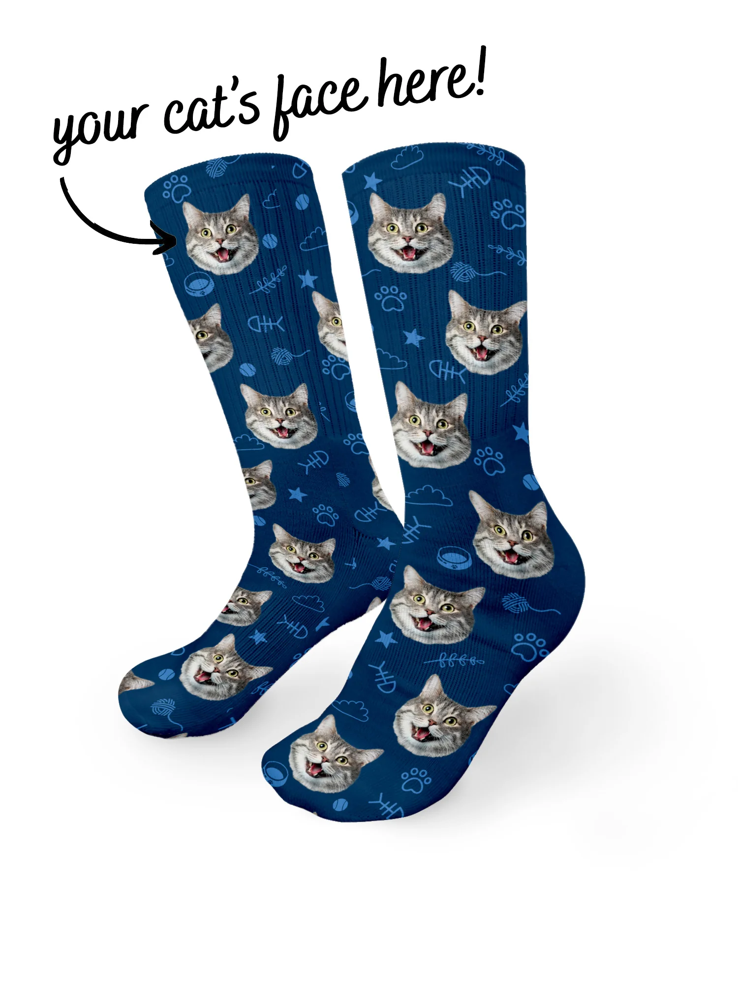 Custom Cat Face Crew Socks - Image 27