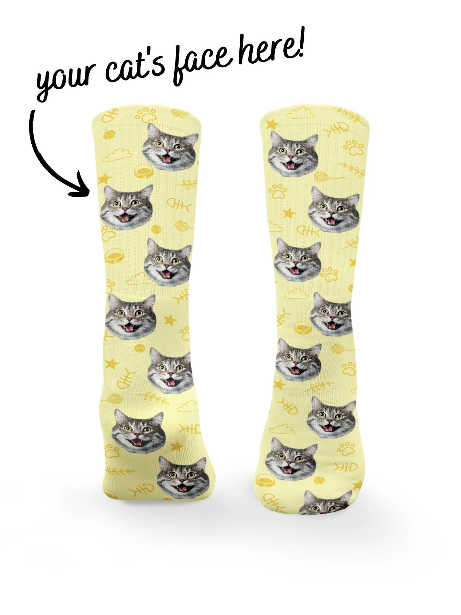 Custom Cat Face Crew Socks - Image 5