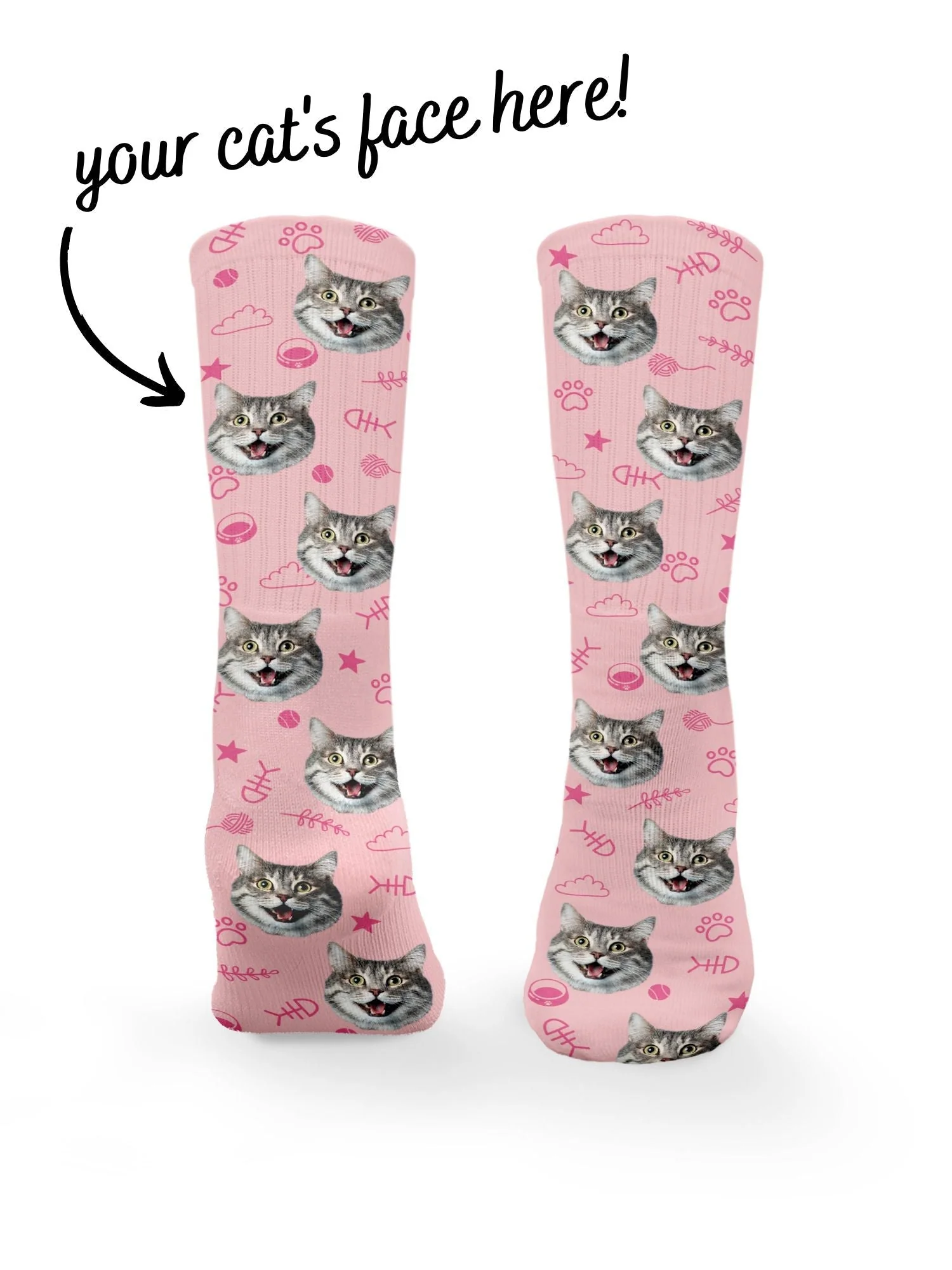 Custom Cat Face Crew Socks - Image 6