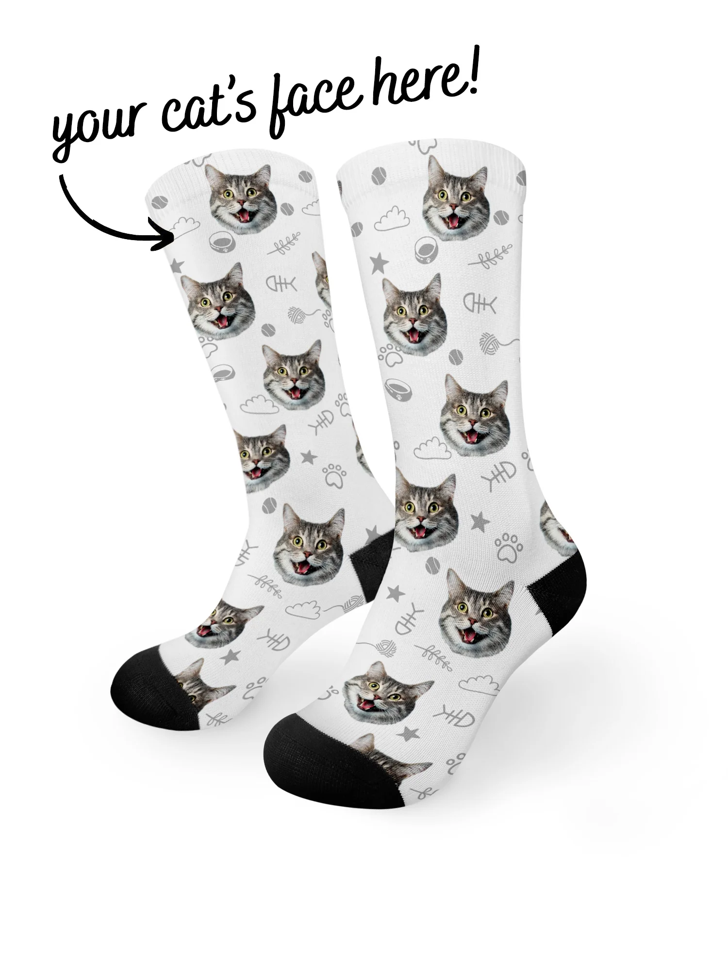 Custom Cat Face Dress Socks - Image 12