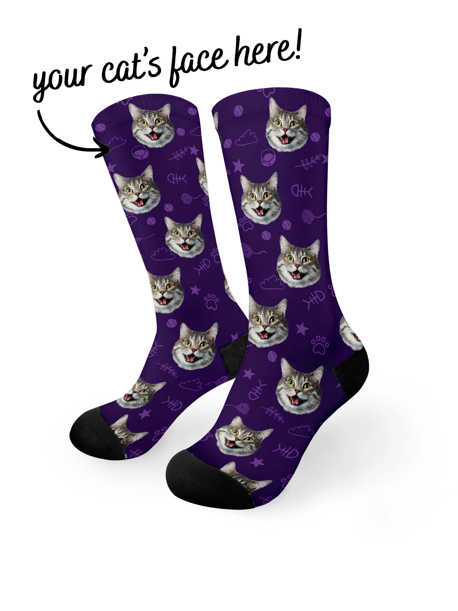 Custom Cat Face Dress Socks - Image 21