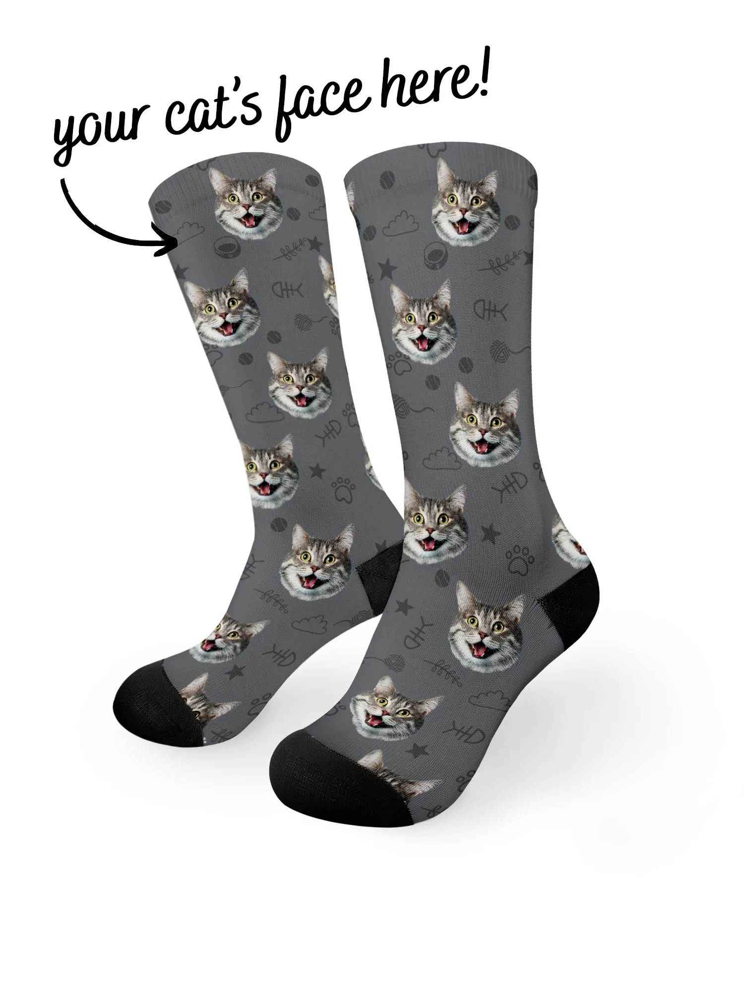 Custom Cat Face Dress Socks - Image 24
