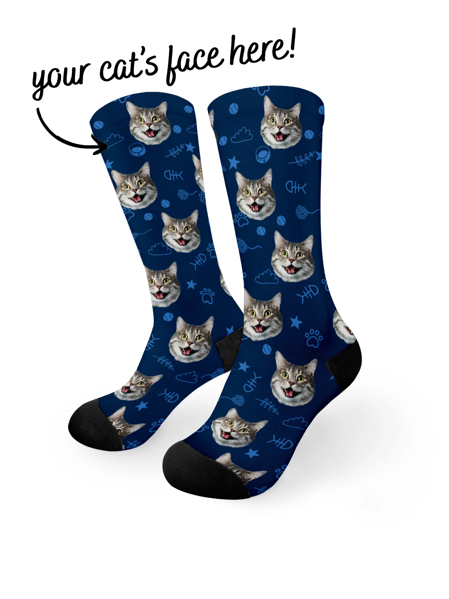 Custom Cat Face Dress Socks - Image 30