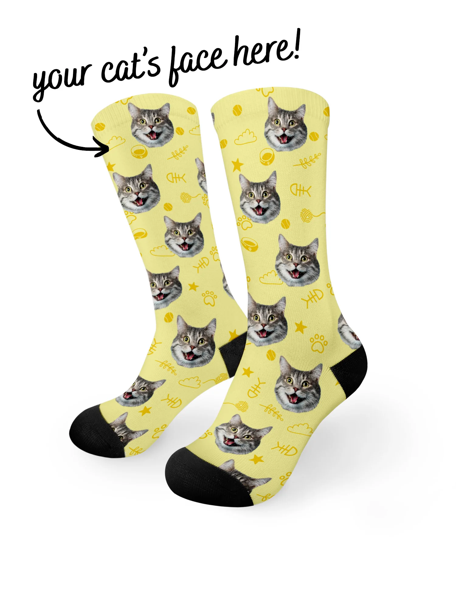 Custom Cat Face Dress Socks - Image 4