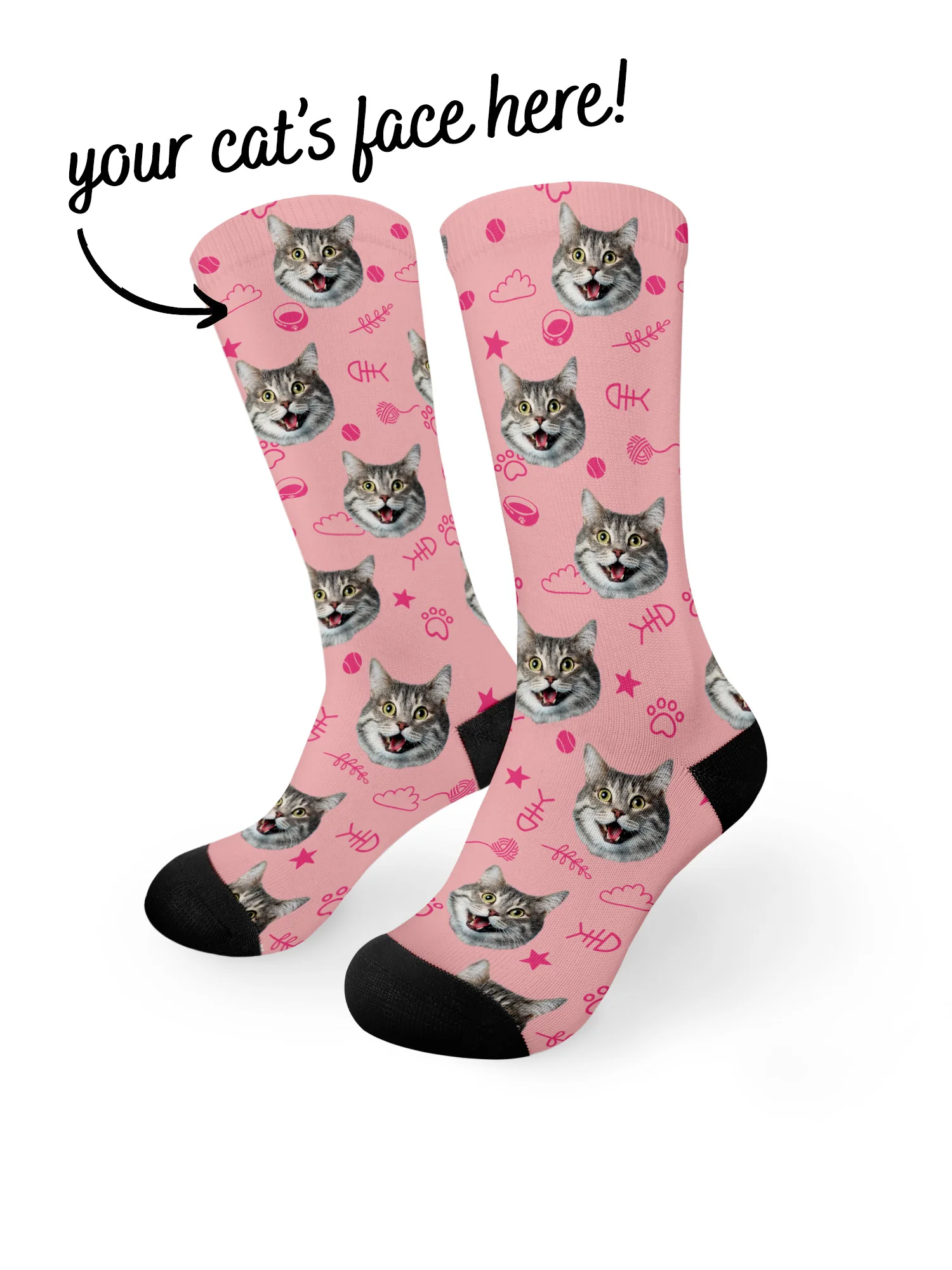 Custom Cat Face Dress Socks - Image 7