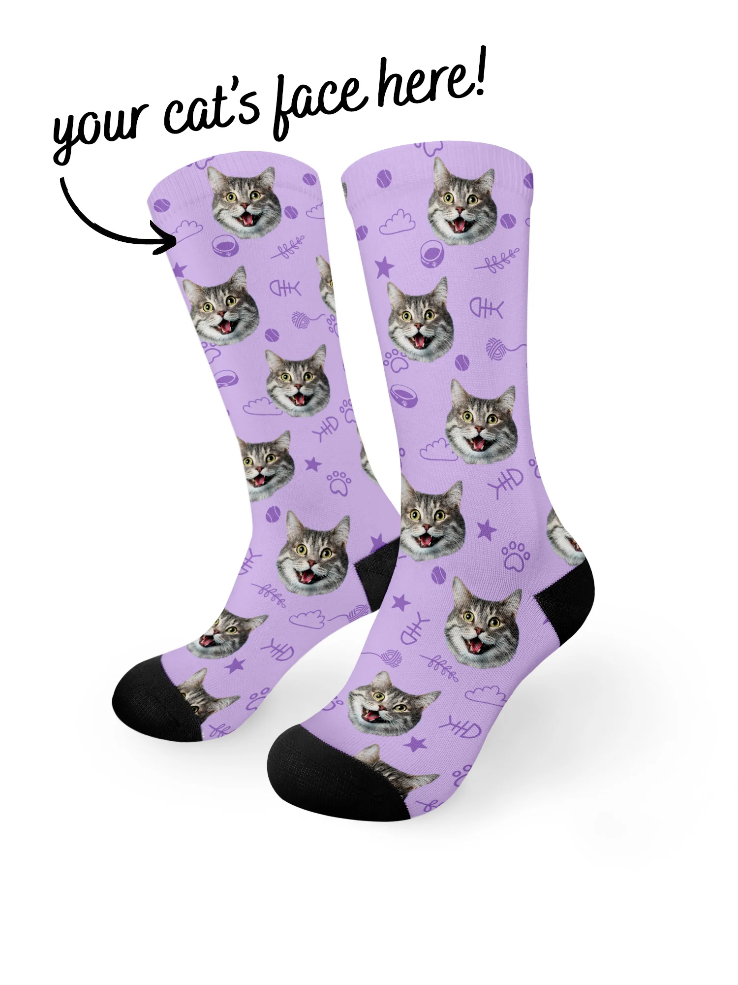 Custom Cat Face Dress Socks - Image 9
