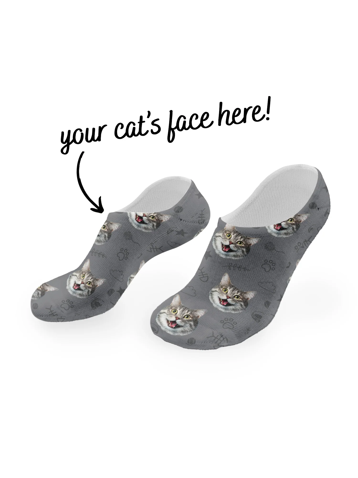 Custom Cat Face No-Show Socks - Image 20