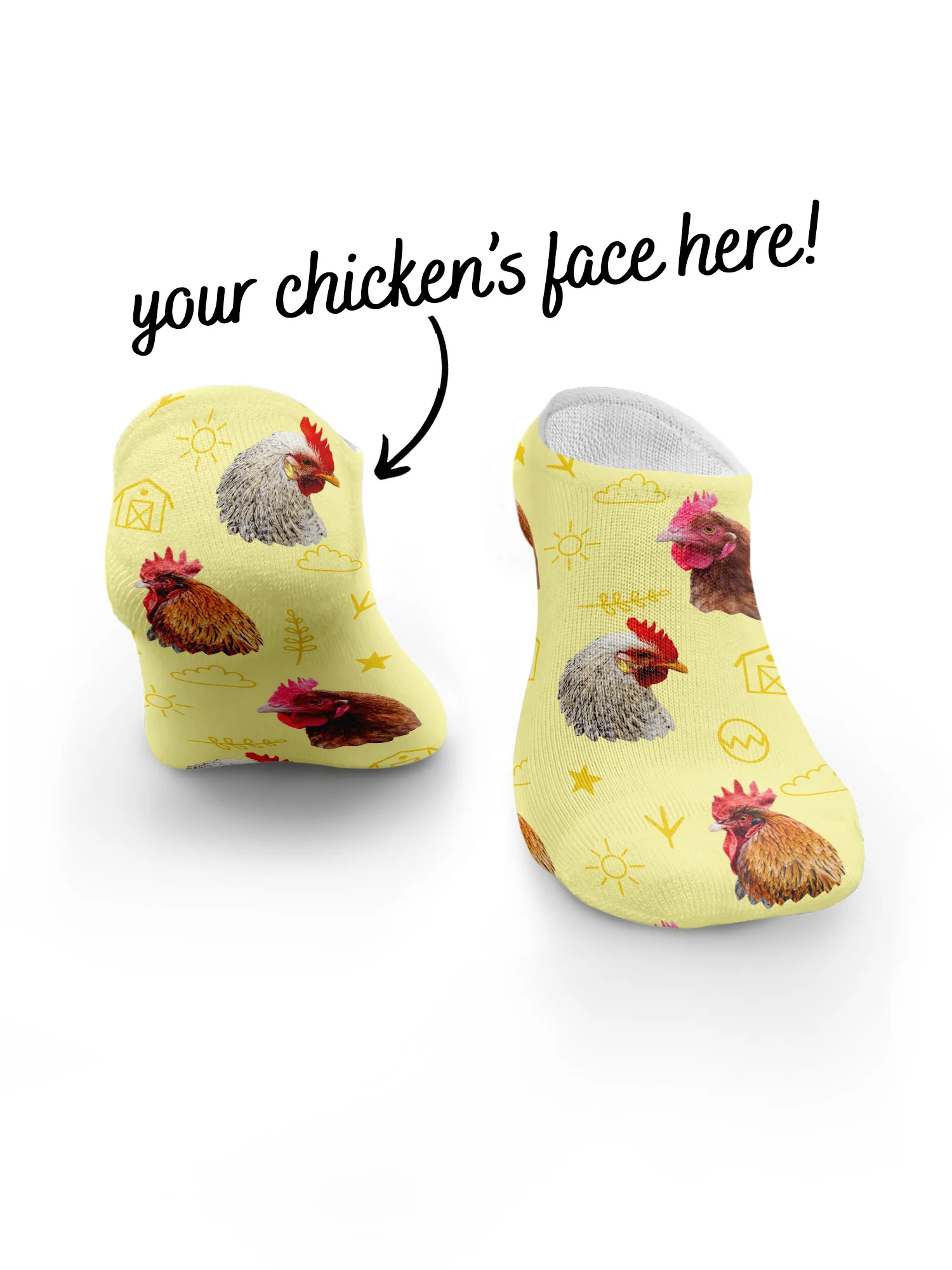 Custom Chicken Face No-Show Socks - Image 7