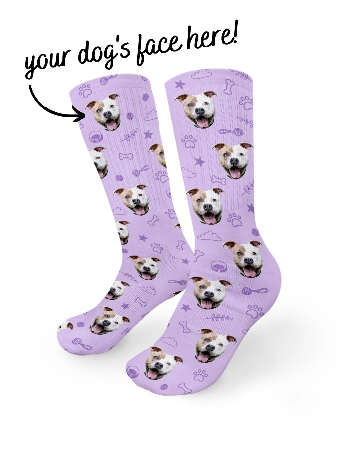 Custom Dog Face Crew Socks - Image 10