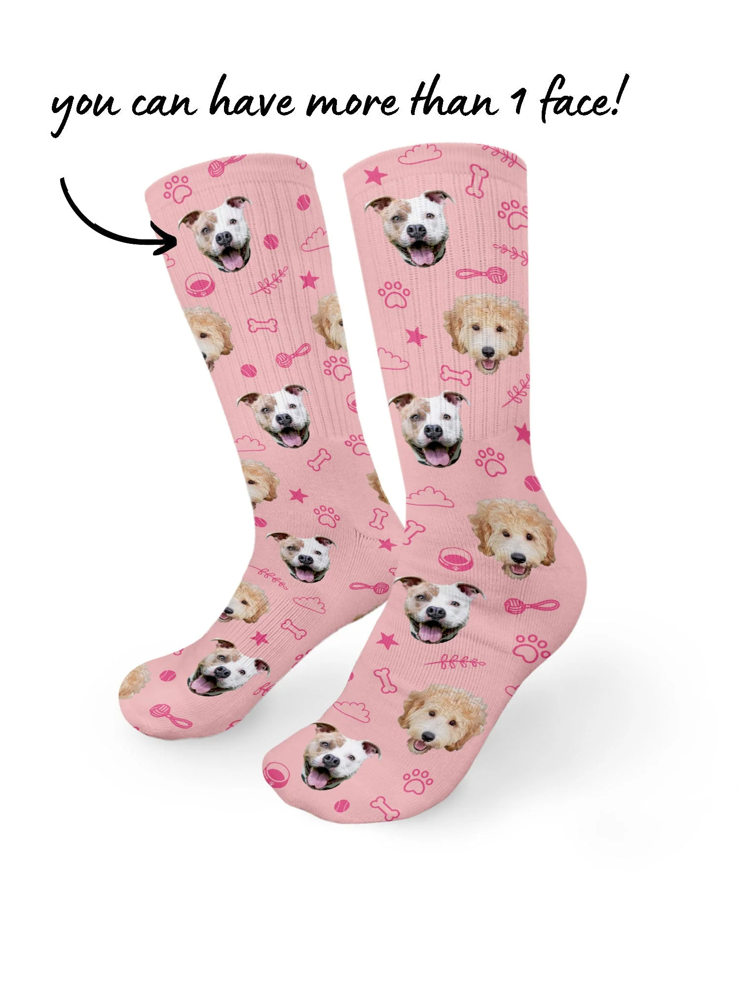 Custom Dog Face Crew Socks - Image 13