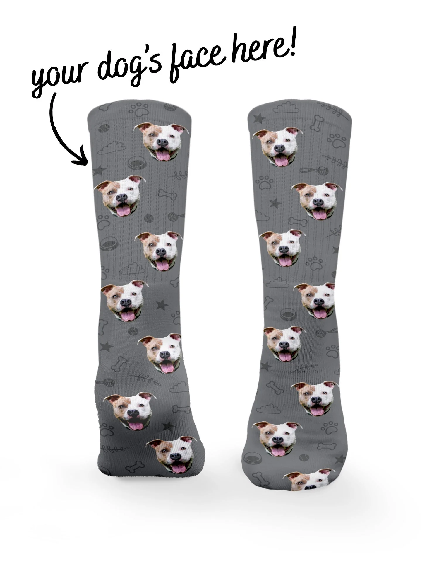 Custom Dog Face Crew Socks - Image 22