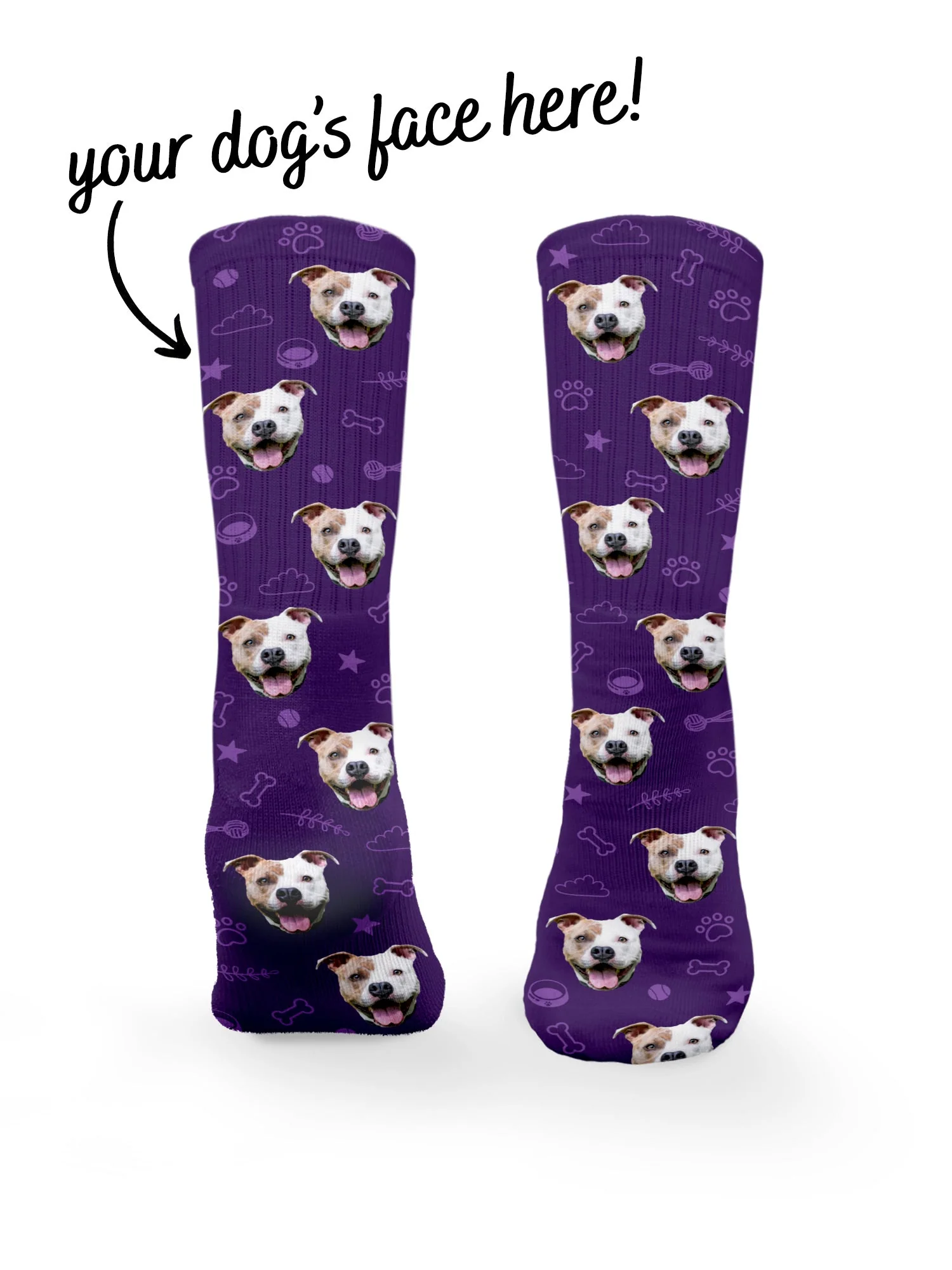Custom Dog Face Crew Socks - Image 23