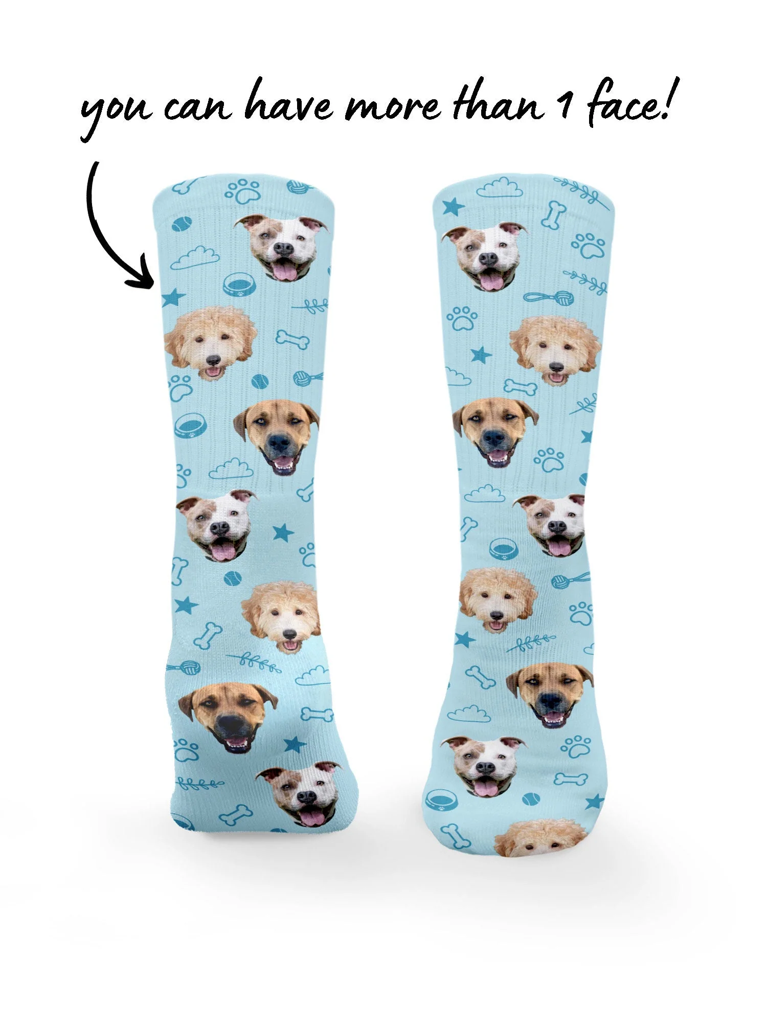 Custom Dog Face Crew Socks - Image 5