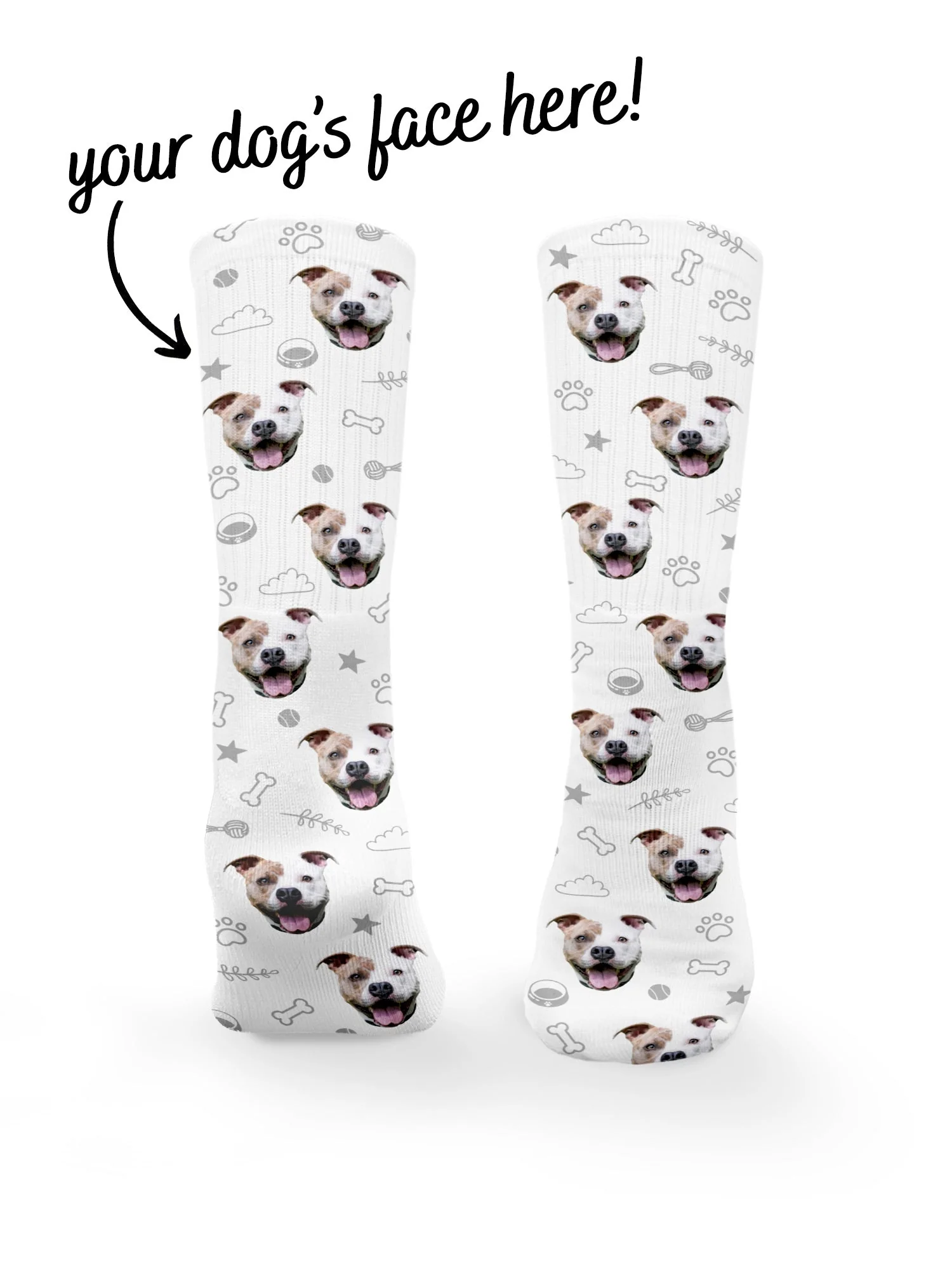 Custom Dog Face Crew Socks - Image 7