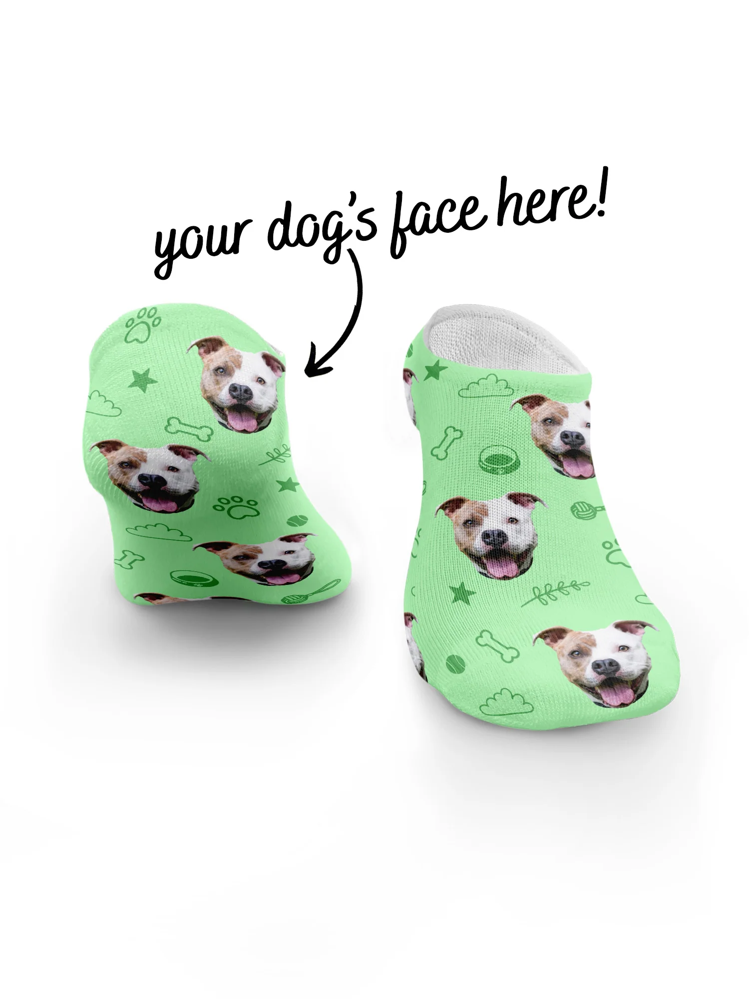 Custom Dog Face No-Show Socks - Image 13