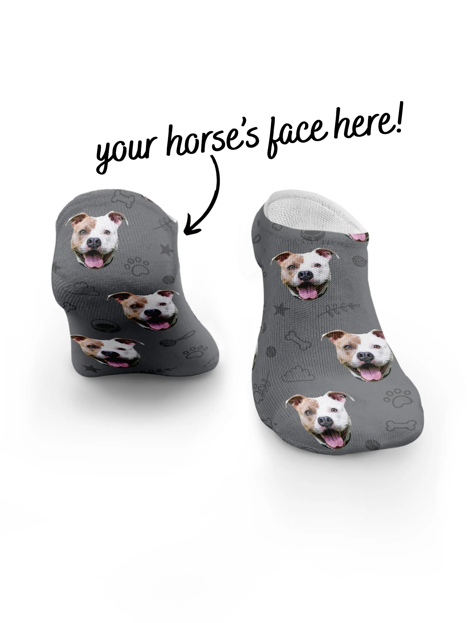 Custom Dog Face No-Show Socks - Image 20