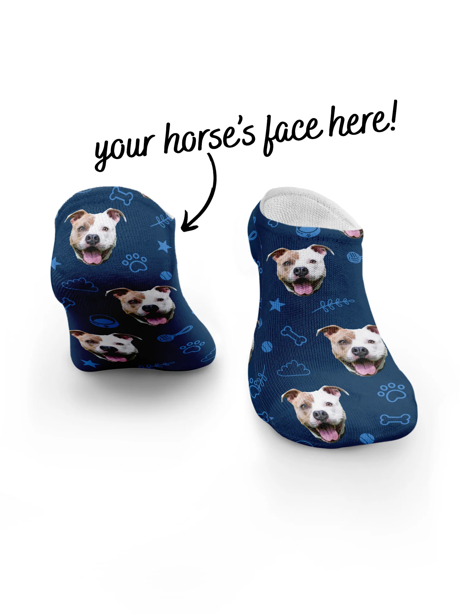 Custom Dog Face No-Show Socks - Image 28