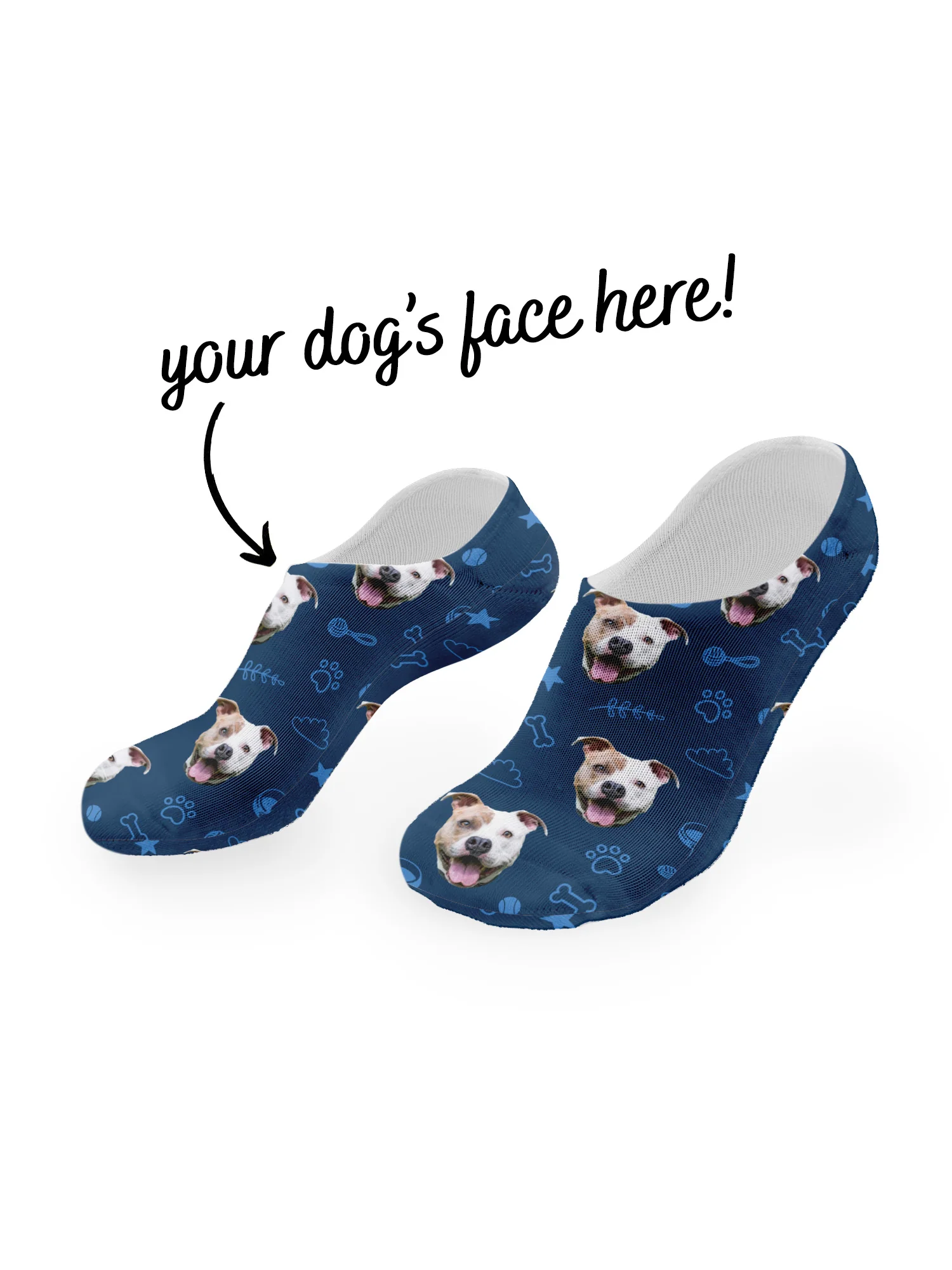Custom Dog Face No-Show Socks - Image 30