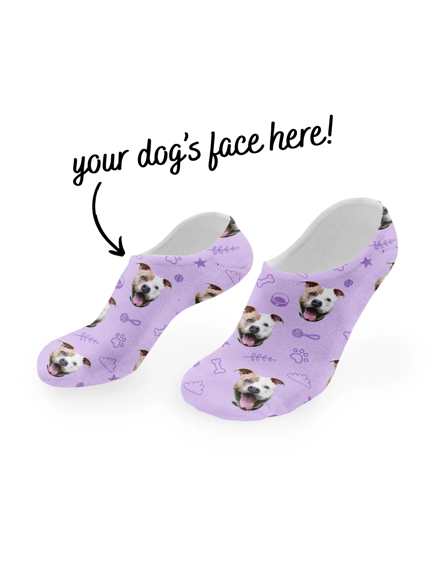 Custom Dog Face No-Show Socks - Image 4