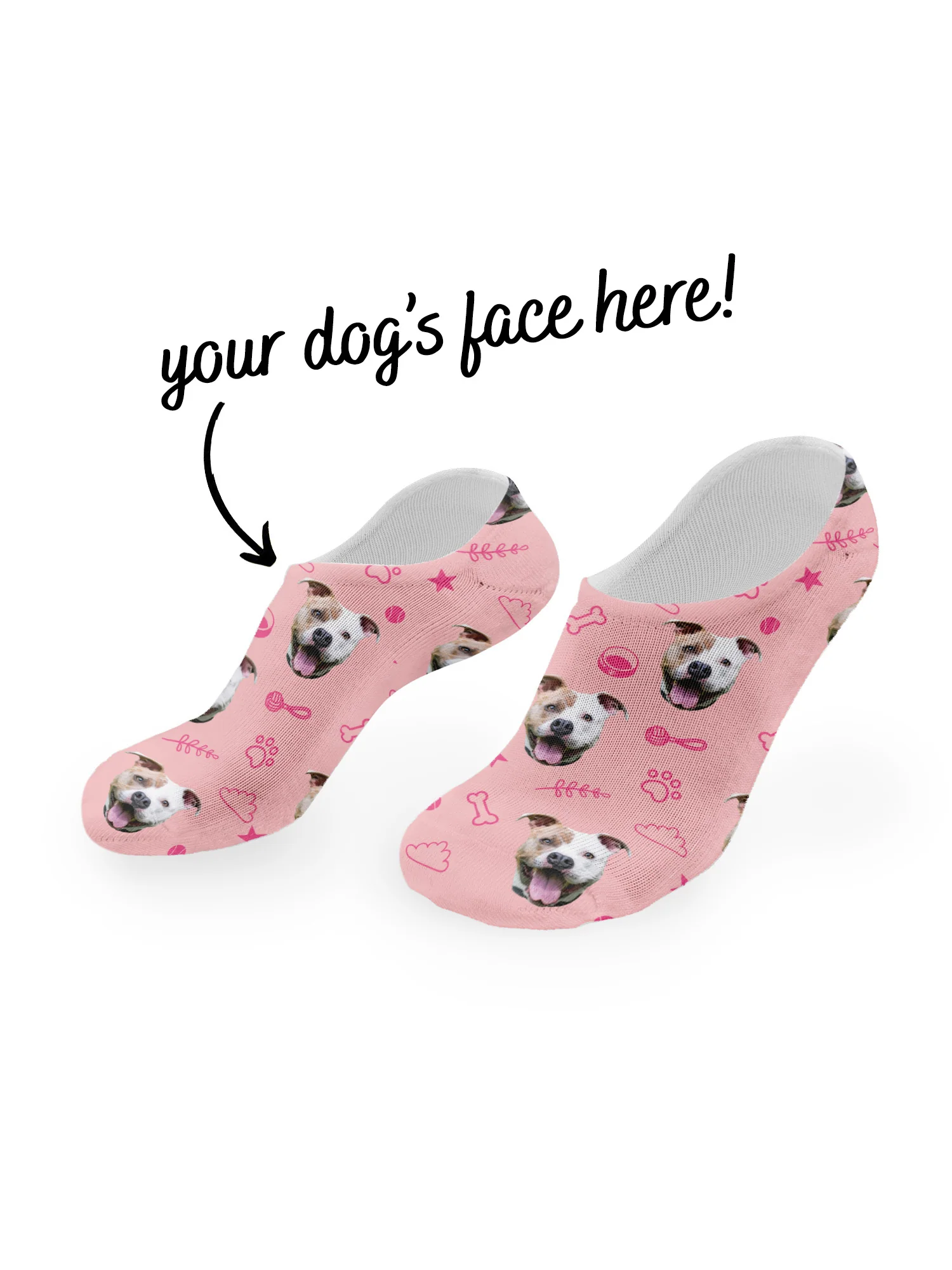 Custom Dog Face No-Show Socks - Image 6