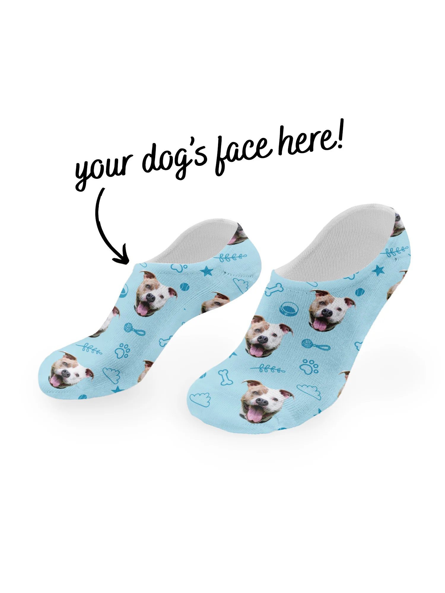 Custom Dog Face No-Show Socks - Image 7