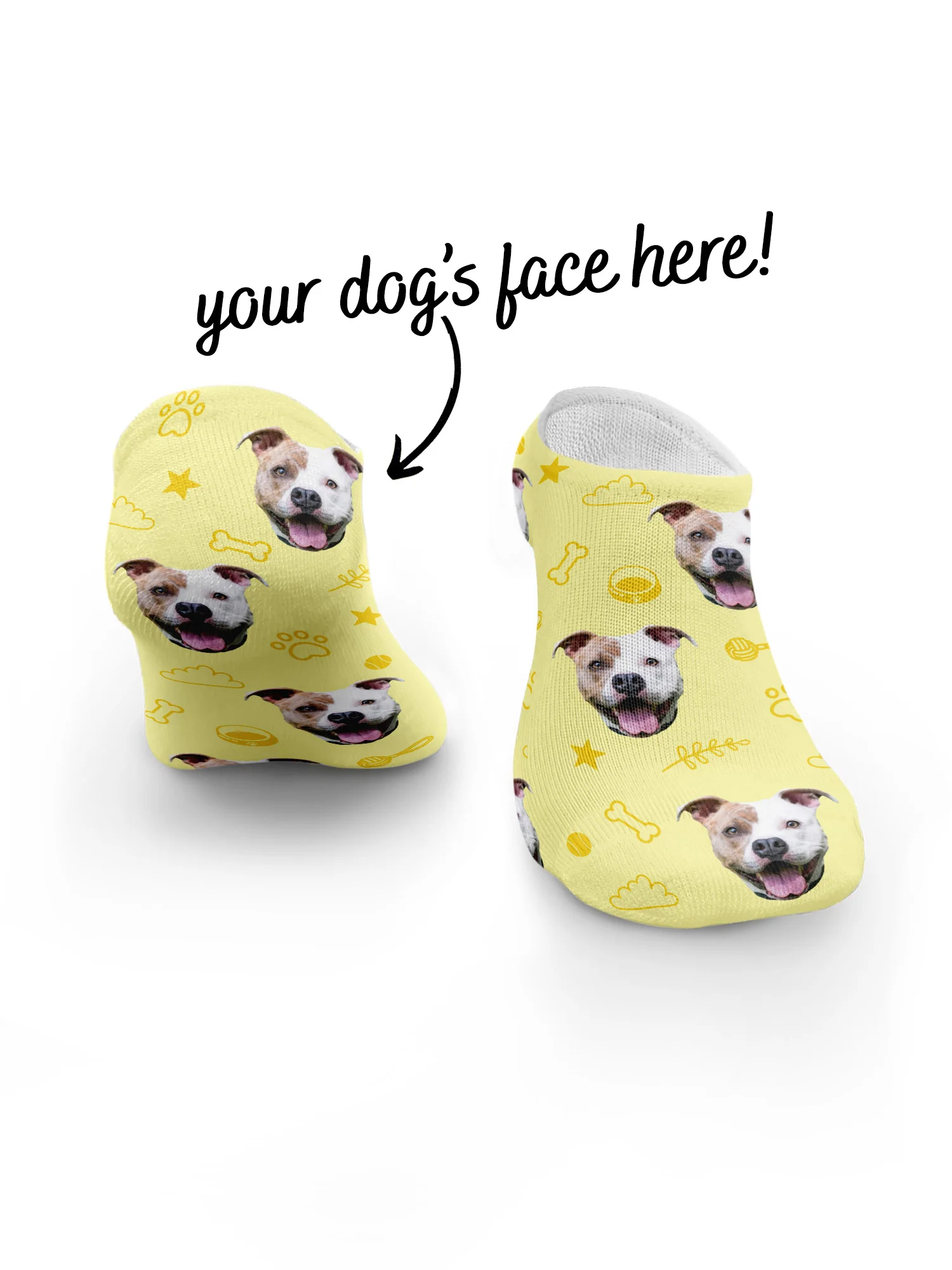 Custom Dog Face No-Show Socks - Image 8