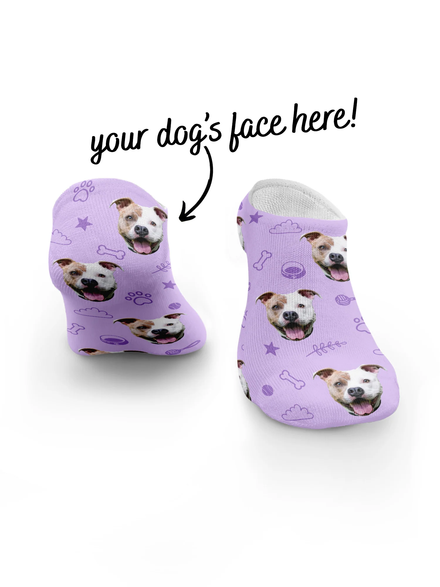 Custom Dog Face No-Show Socks - Image 9