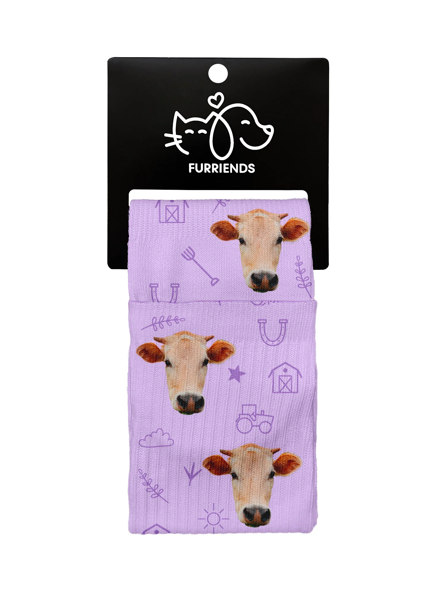 Custom Farm Animal Face Crew Socks - Image 11