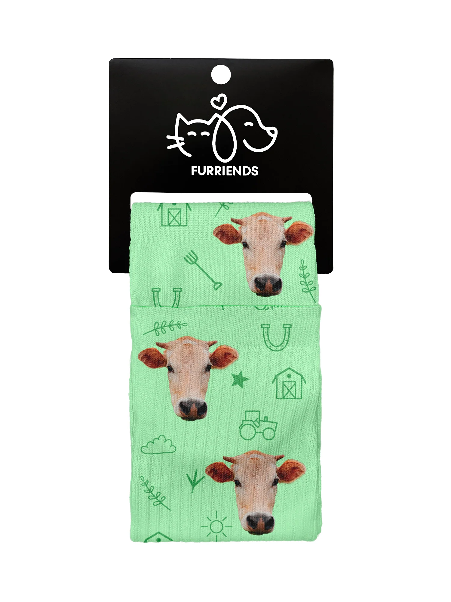 Custom Farm Animal Face Crew Socks - Image 12